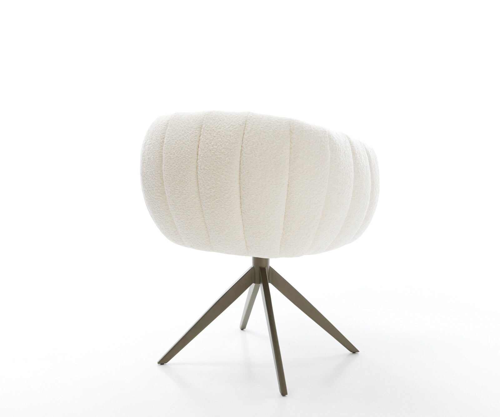 Въртящ се стол Jada-Flex, Бяло букле кръстосана рамка широка Ефектно покритие Титан 360° въртене Люлееща се функция Ядро от джобни пружини 4