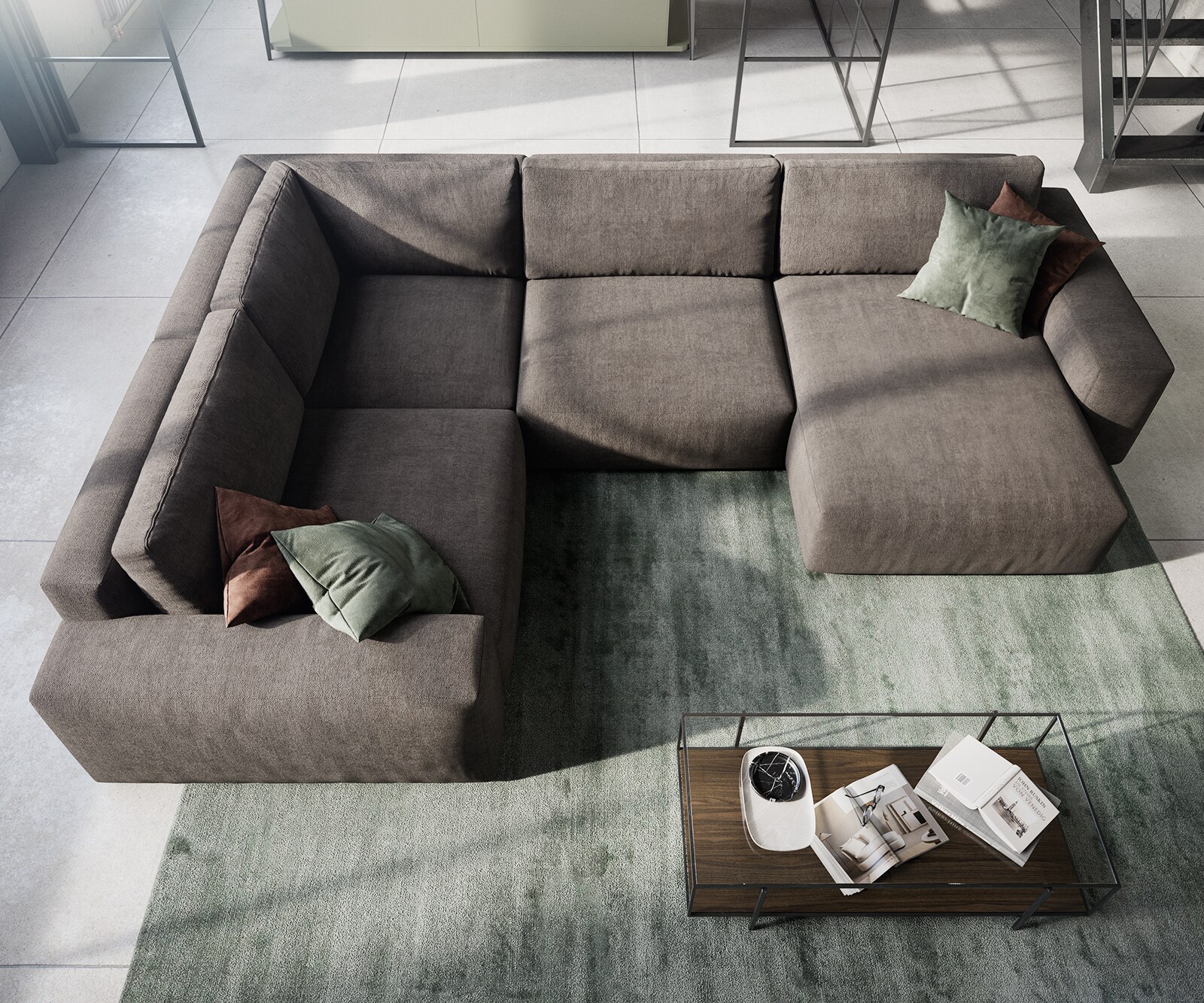  XL 360x260 cm Микрофибър КакиКафяв Лежанка вариации Lanzo 3
