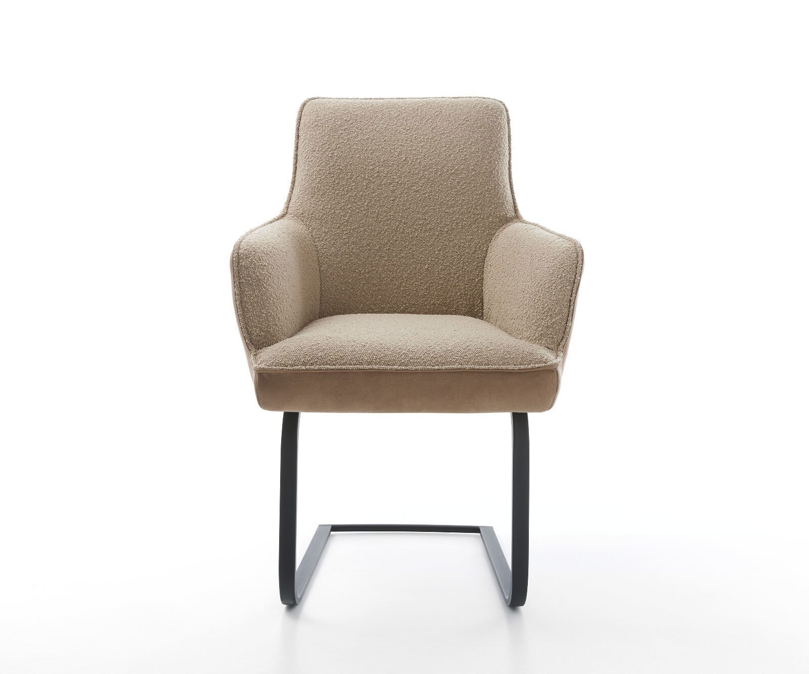 Люлеещ стол с подлакътници Микс от дамаски Сиво-Кафяв Конзолен крак плосък Черен Покет пружина Heira-Flex 2