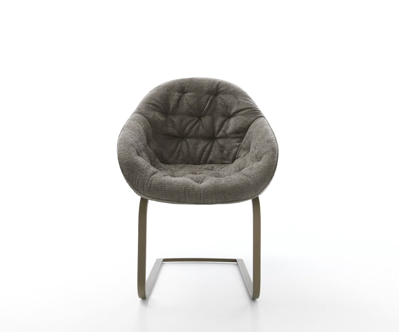 Конзолен стол Gaio-Flex с мека кал от букле с плосък ефект, покритие титан 2