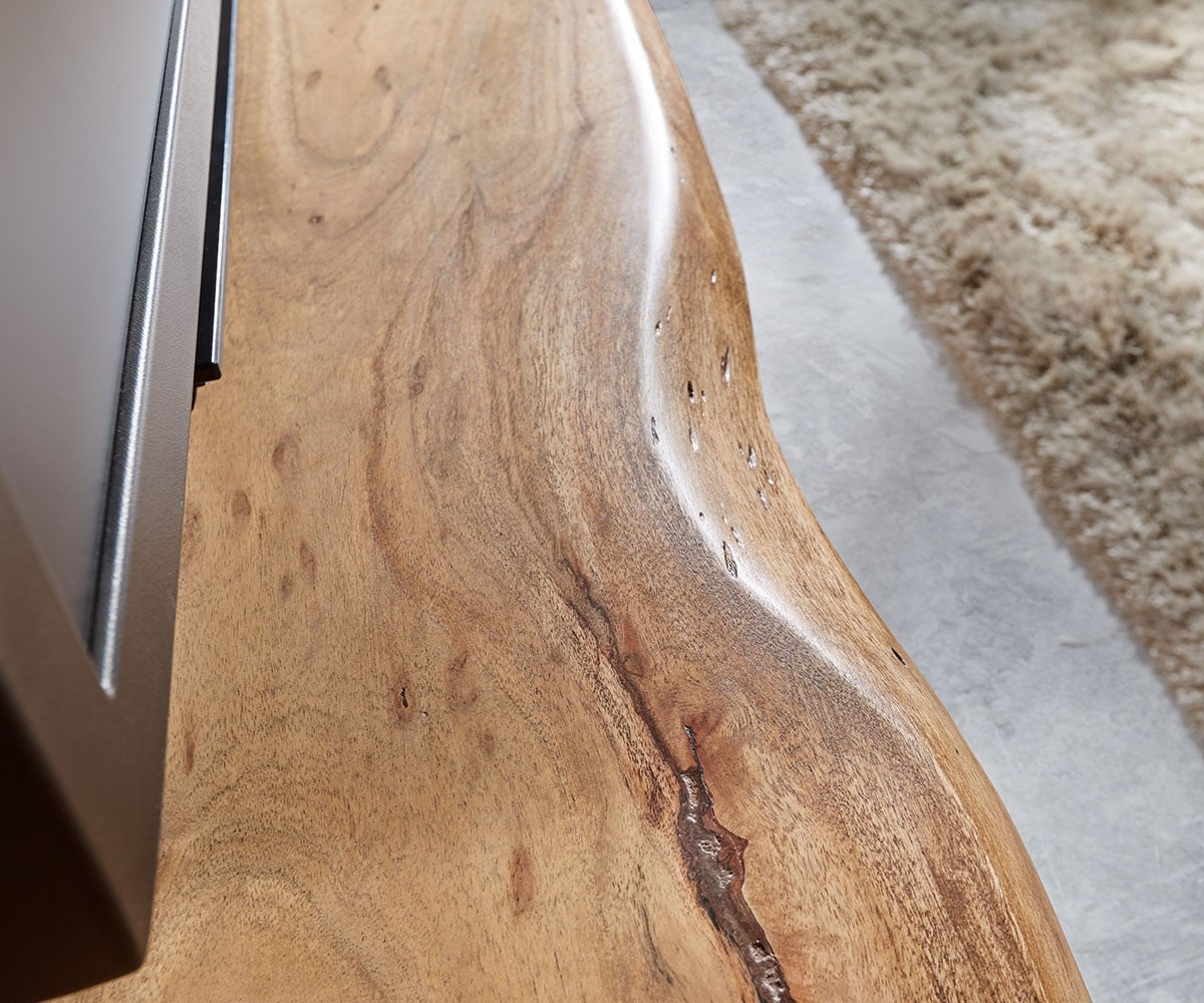 ТВ шкаф 230 см масивна естествена акация 4 чекмеджета Live Edge 4