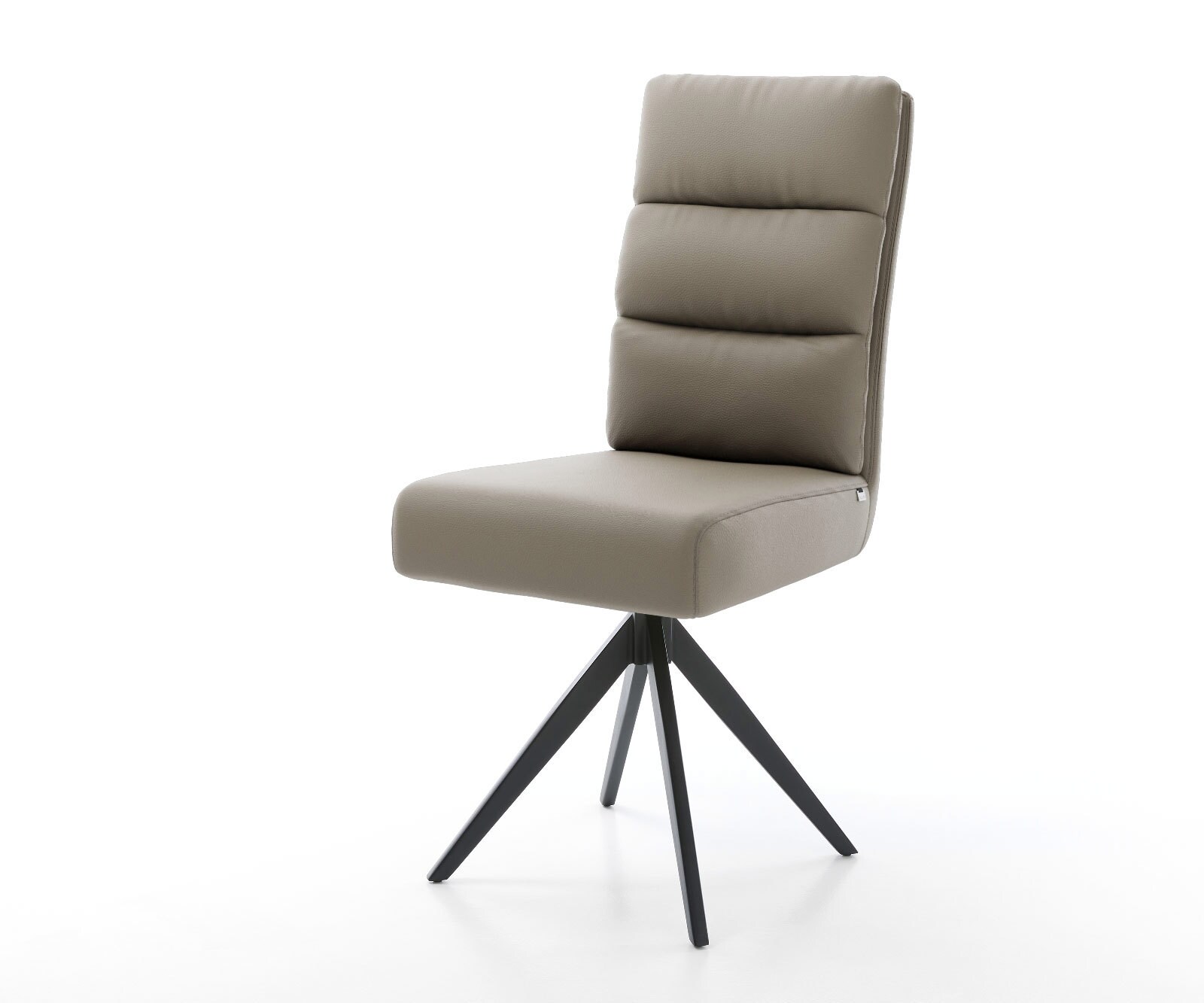 Врътящ се стол Естествена кожа Сиво-Кафяв Конус крак  Черен 180° въртящ се Покет пружина Pela-Flex 1