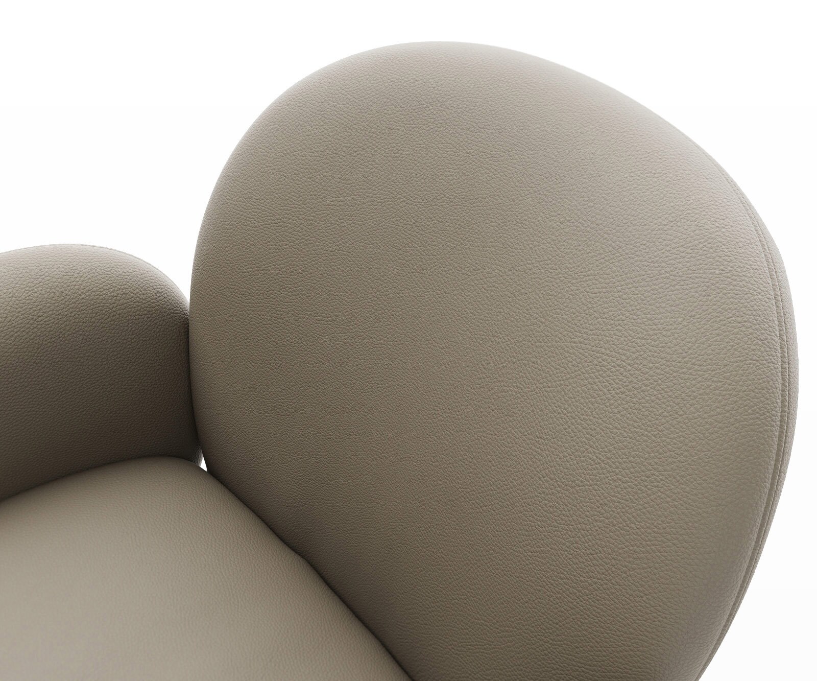 Врътящ се стол с подлакътници Естествена кожа Сиво-Кафяв Офис основа  Titan 360° въртящ се Покет пружина Nube-Flex 4