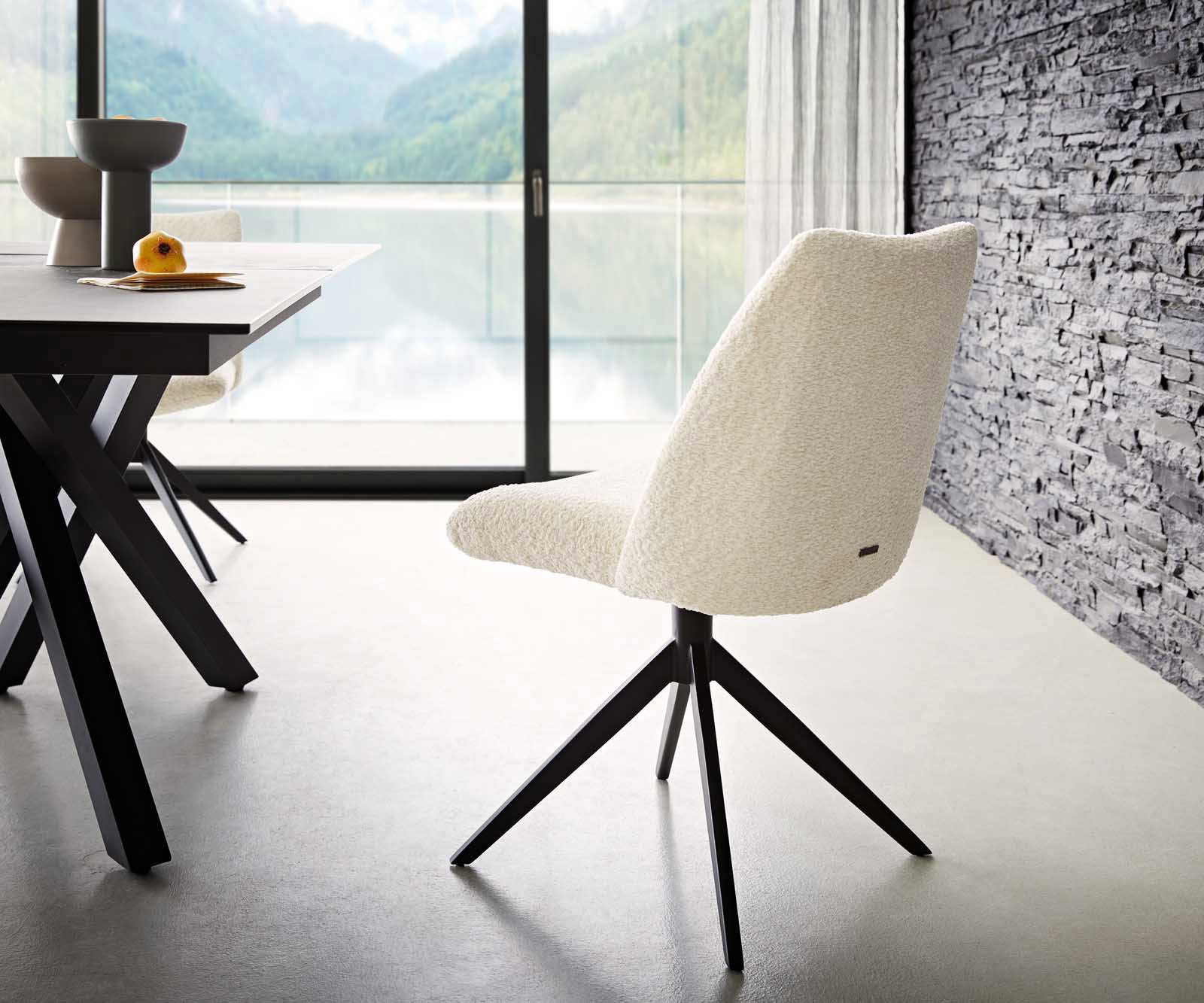 Врътящ се стол Букле Бял Конус крак плосък Черен 360° въртящ се Покет пружина Elso-Flex 4 Врътящ се стол Букле Бял Конус крак плосък Черен 360° въртящ се Покет пружина Elso-Flex 4