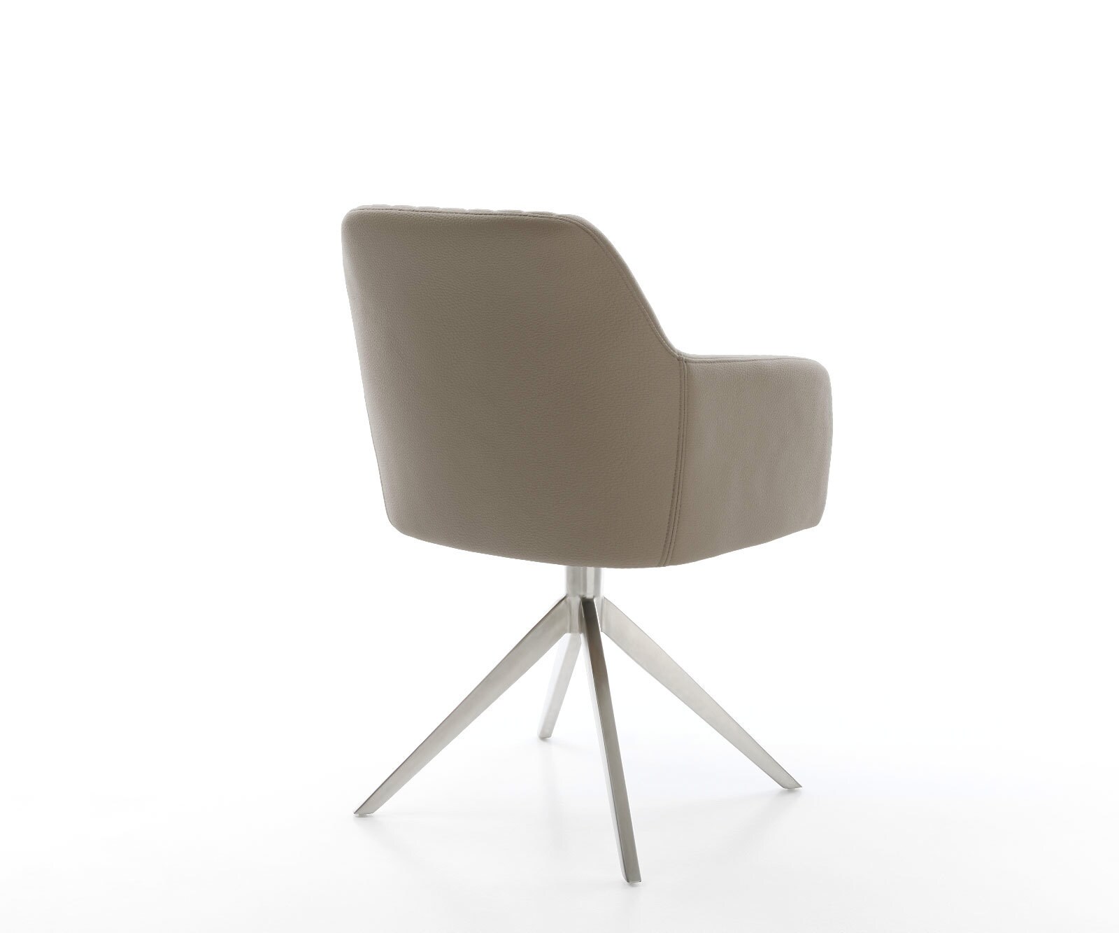 Врътящ се стол Естествена кожа Сиво-Кафяв Конус крак плосък Неръждаема стомана 360° въртящ се Greg-Flex 5