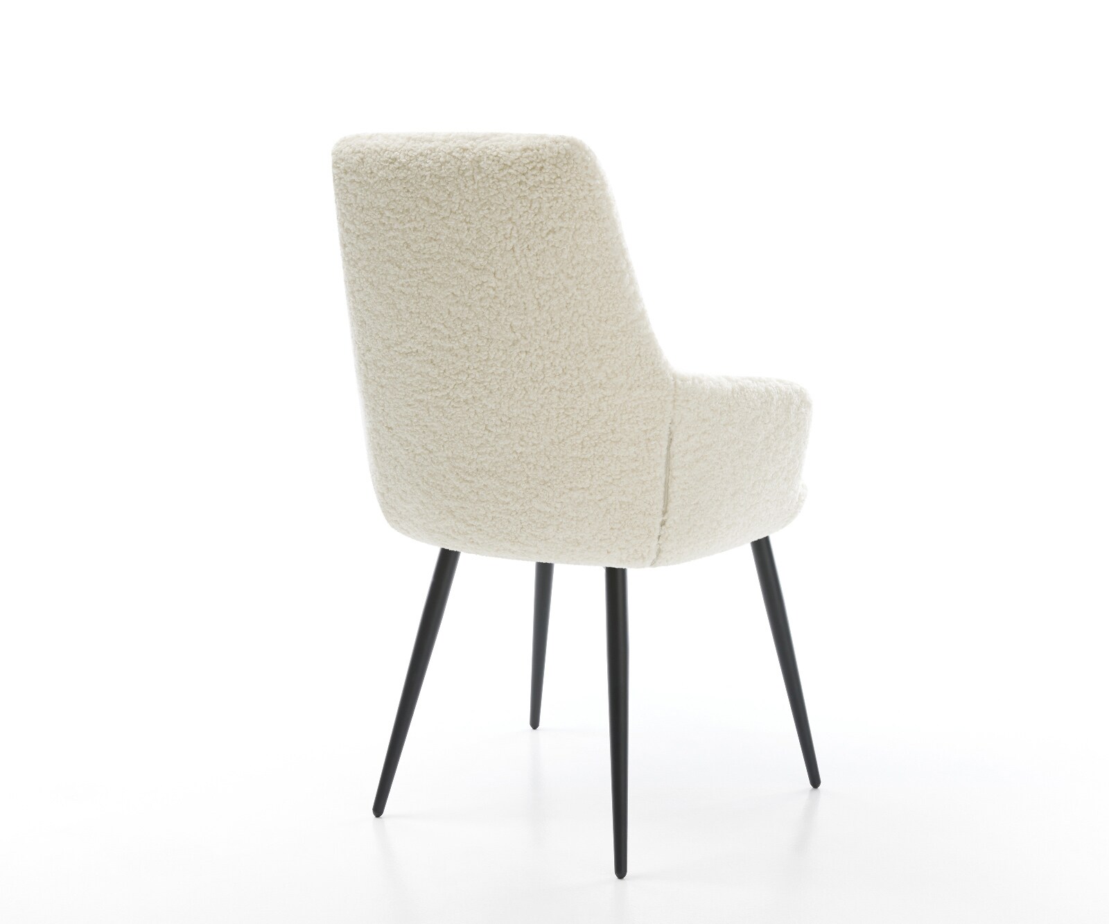 Трапезен стол Zelia-Flex с подлакътници от плюшен бежов плат, 4-основа заострена черна сърцевина с джобни пружини 5