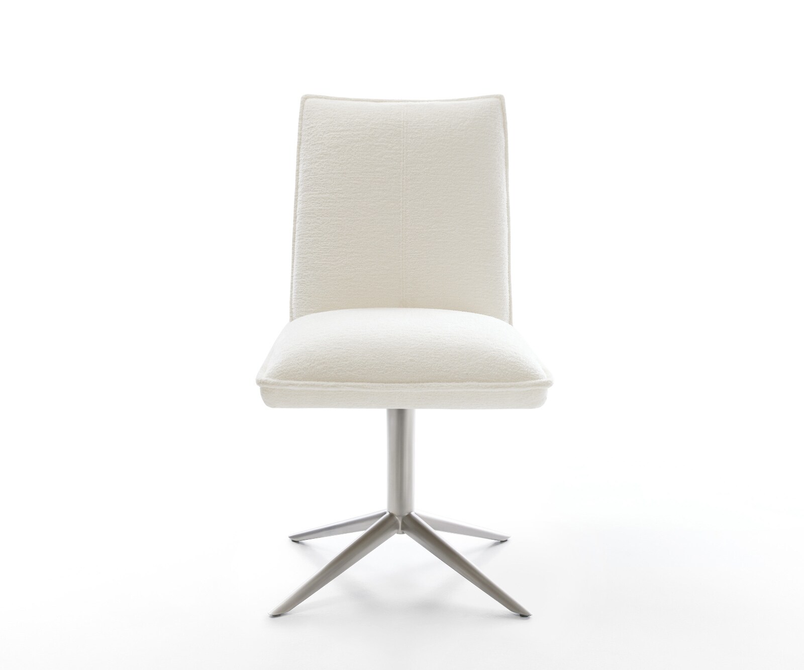 Въртящ се стол Lelio-Flex Bouclé Soft Beige Основа от неръждаема стомана Завъртане на 360° Люлееща се функция Сърцевина от джобни пружини 2