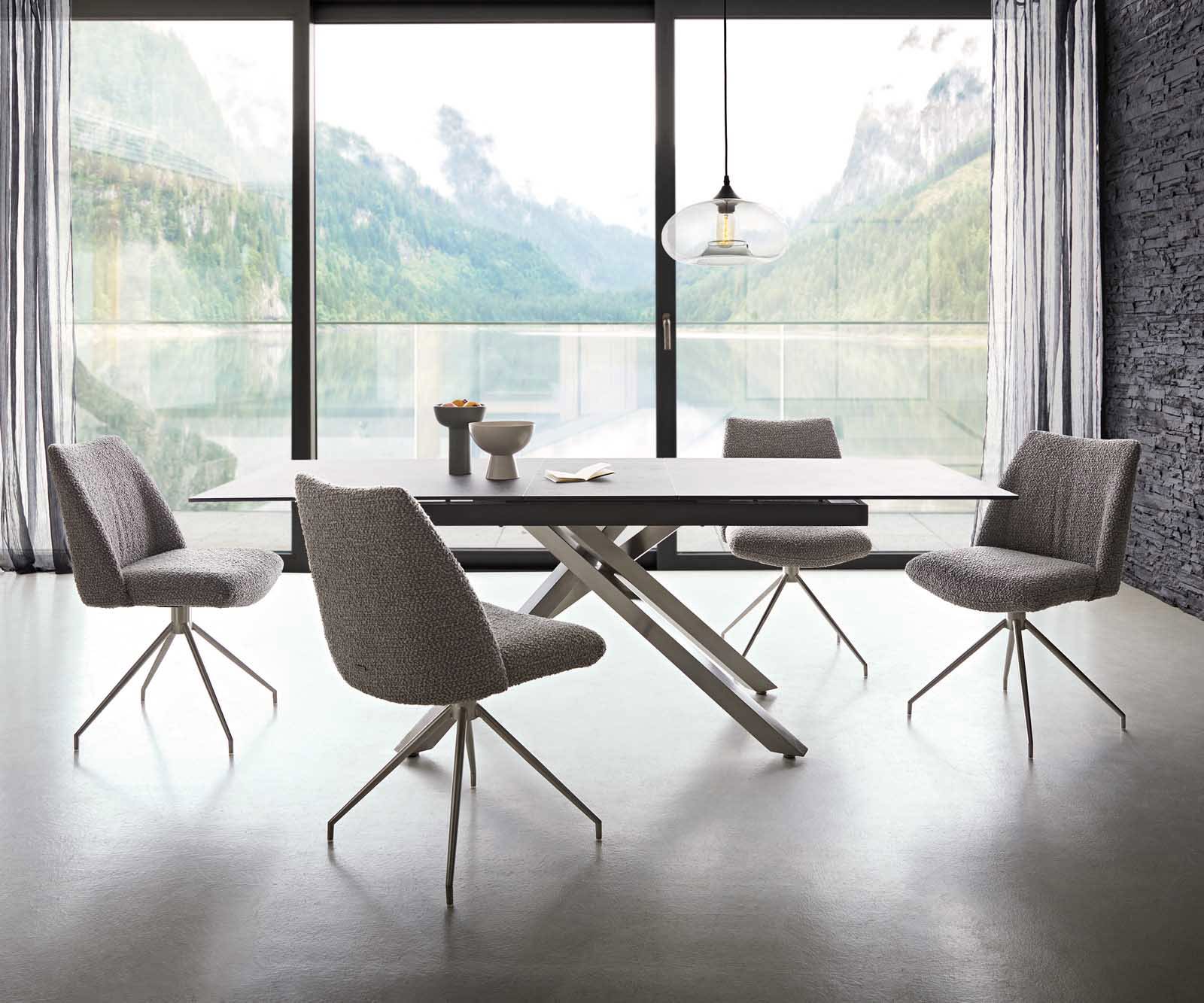 Врътящ се стол Букле СребристСив Конус крак кръгъл Неръждаема стомана 180° въртящ се Покет пружина Elso-Flex 5 Врътящ се стол Букле СребристСив Конус крак кръгъл Неръждаема стомана 180° въртящ се Покет пружина Elso-Flex 5