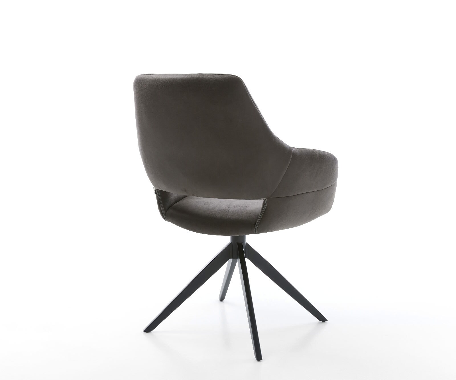 Yago-Flex въртящ се стол с подлакътници Микрофибър антрацит винтидж Кръстосана рамка широка черна 360° въртене Люлееща се функция Ядро от джобни пружини 4