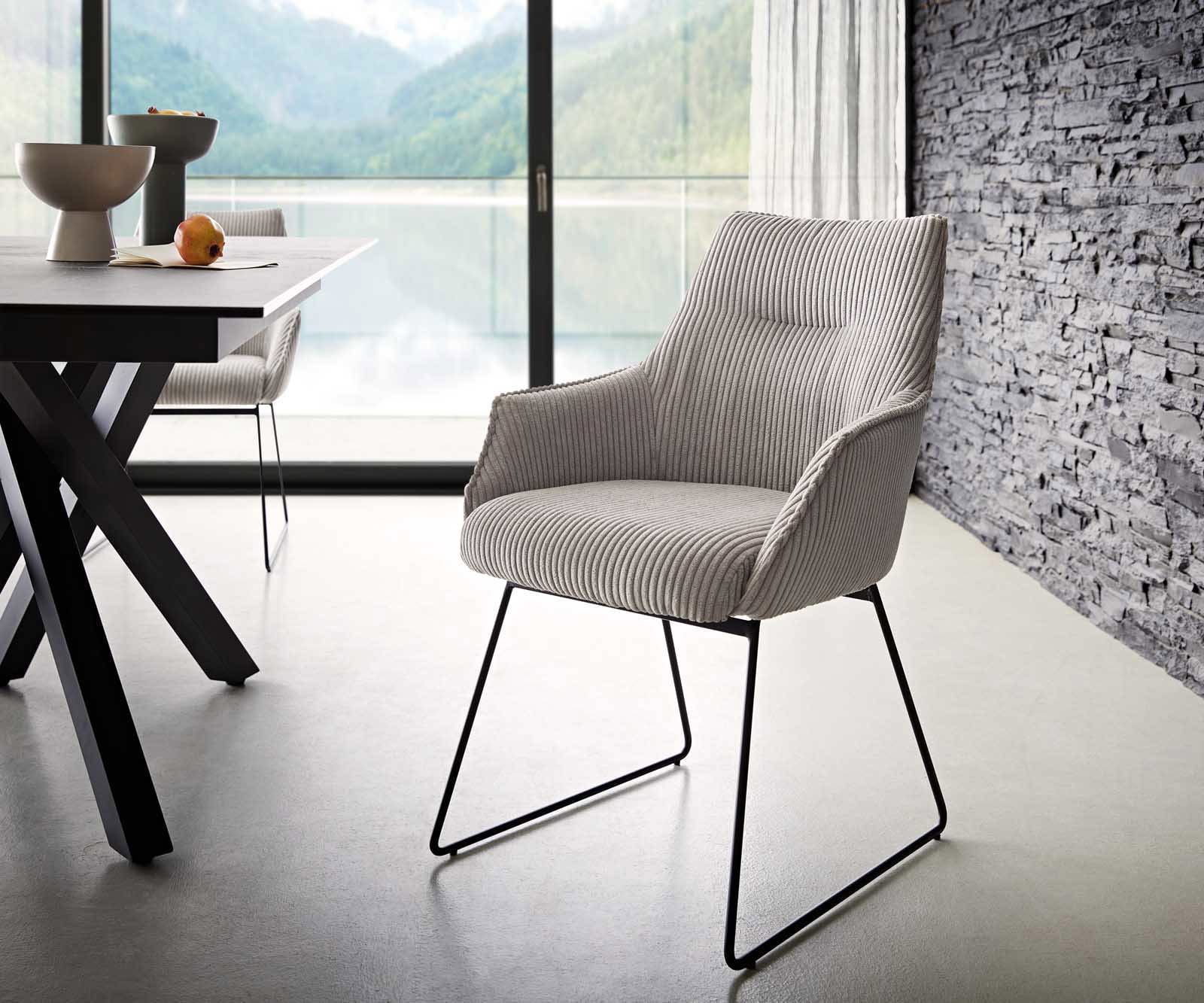 Стол Корд Сребристосив Извити крака Черни Покет пружина Alja-Flex Стол Корд Сребристосив Извити крака Черни Покет пружина Alja-Flex