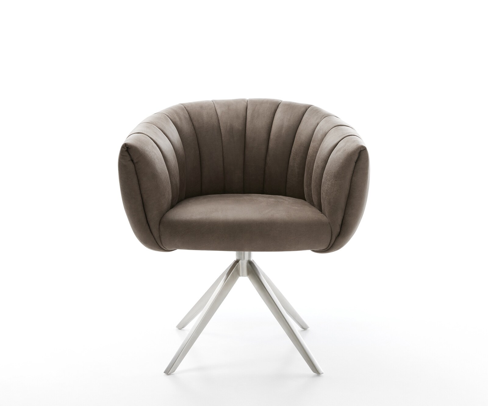 Въртящ се стол Jada-Flex микрофибър сив винтидж Кръстосана рамка широка неръждаема стомана 360° въртене Функция люлеене сърцевина от джобни пружини 1