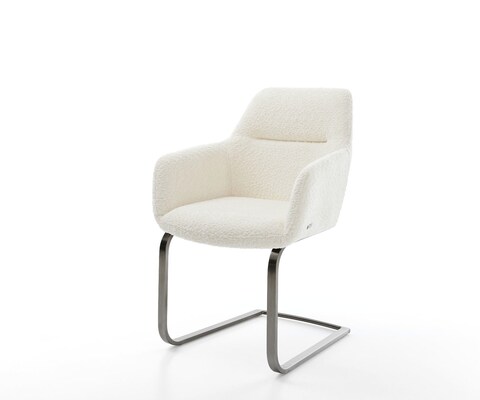 Конзолен стол Pejo-Flex Bouclé White Конзолен стол с плоска графитна сърцевина от джобни пружини