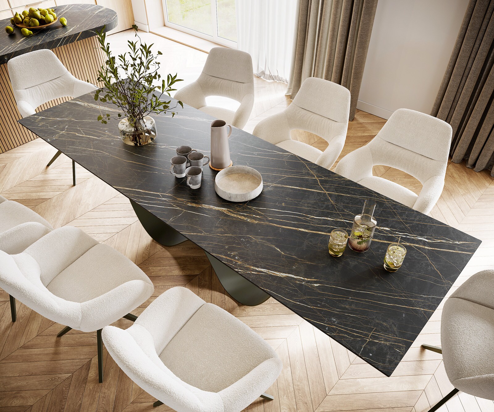 Маса 300x100 Keramik Laminam® Noir Desir Кафяв Infinity Метал Ефектенфиниш Titan Edge 3