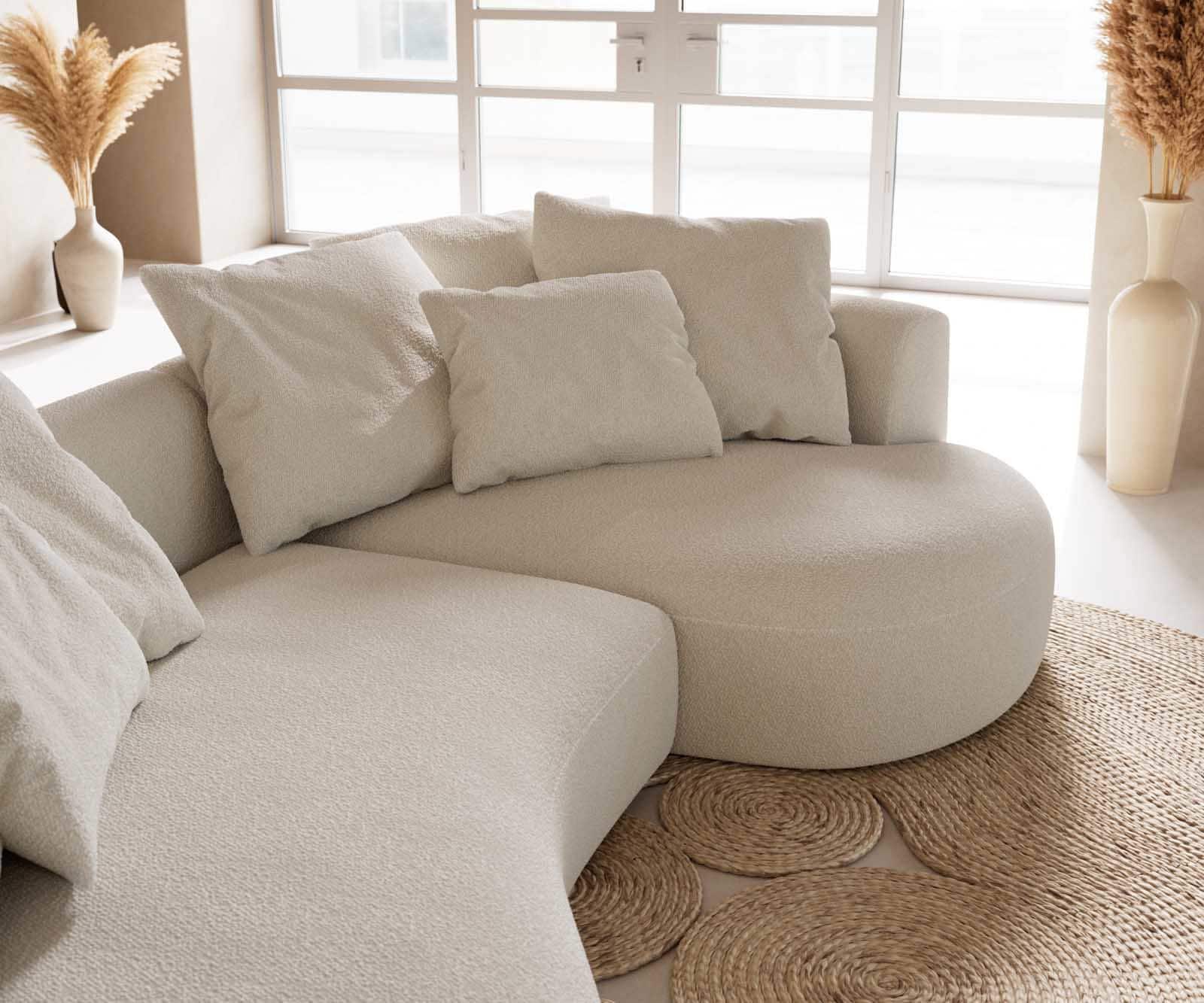 Диван Edina 330x170 cm Bouclé крем-бяло 6 Диван Edina 330x170 cm Bouclé крем-бяло 6