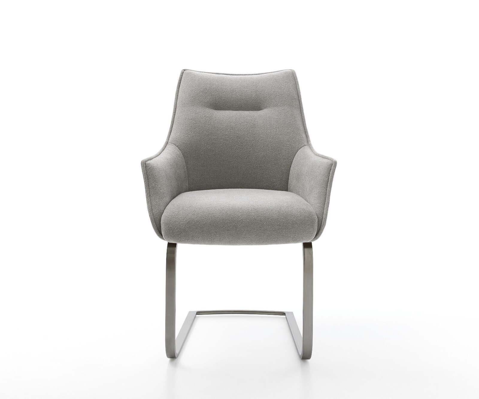 Конзолен стол Alja-Flex с подлакътници текстурирана тъкан мек сив конзолен стол плосък графит джоб пружина сърцевина 2