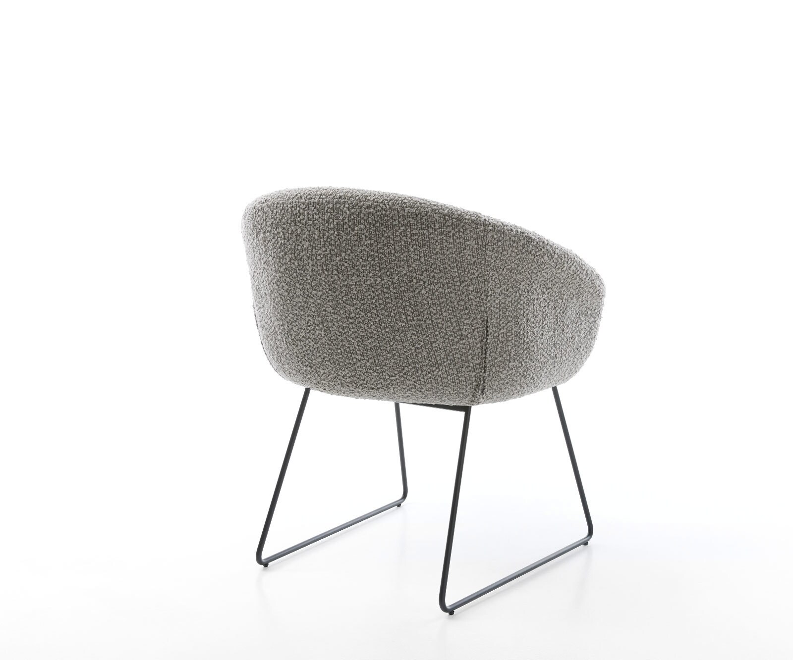 Трапезен стол с подлакътници Букле СребристСив Извити крака Черен Покет пружина Vinka-Flex 5