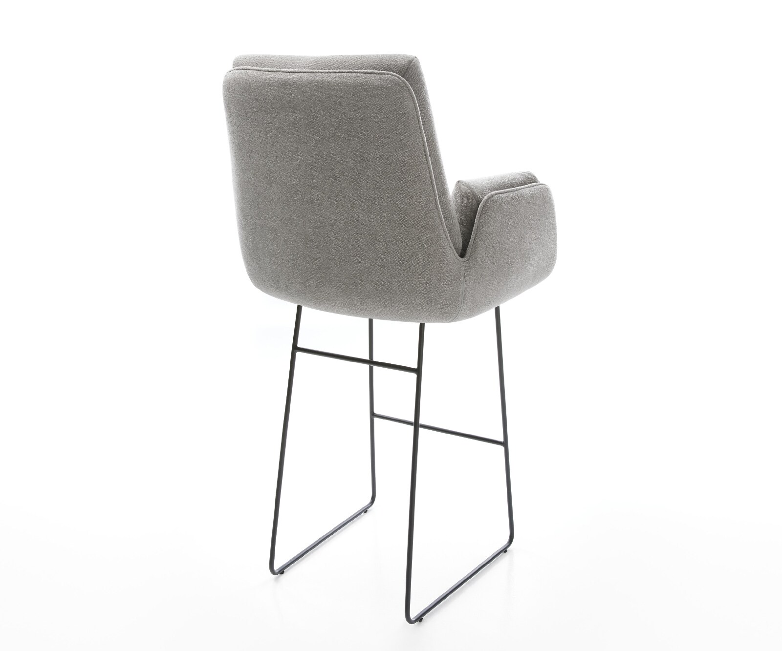 Бар стол Clea-Flex текстурирана тъкан меко сиво основа за шейни метал 4