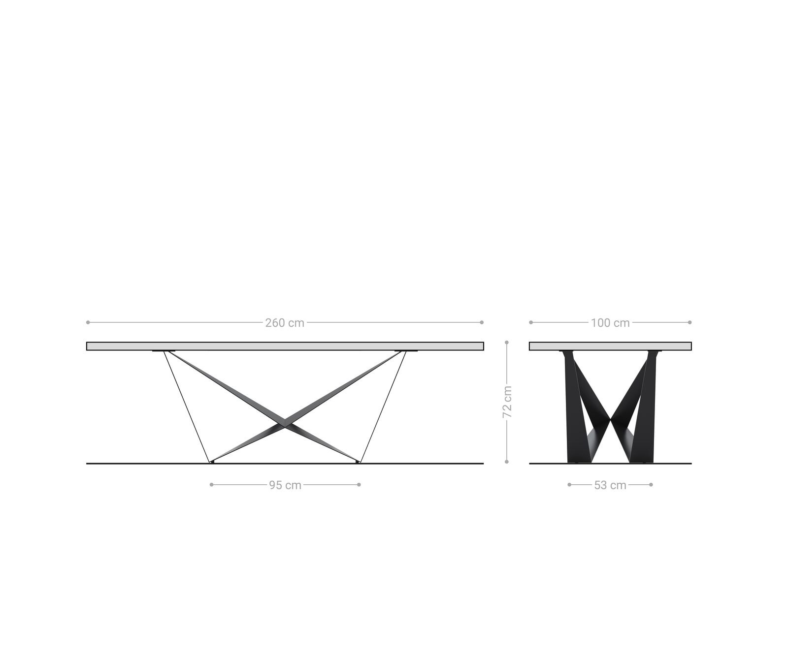Маса 260x100x3 Дъб Натурал Spider плоска стомана Неръждаема стомана Edge 9