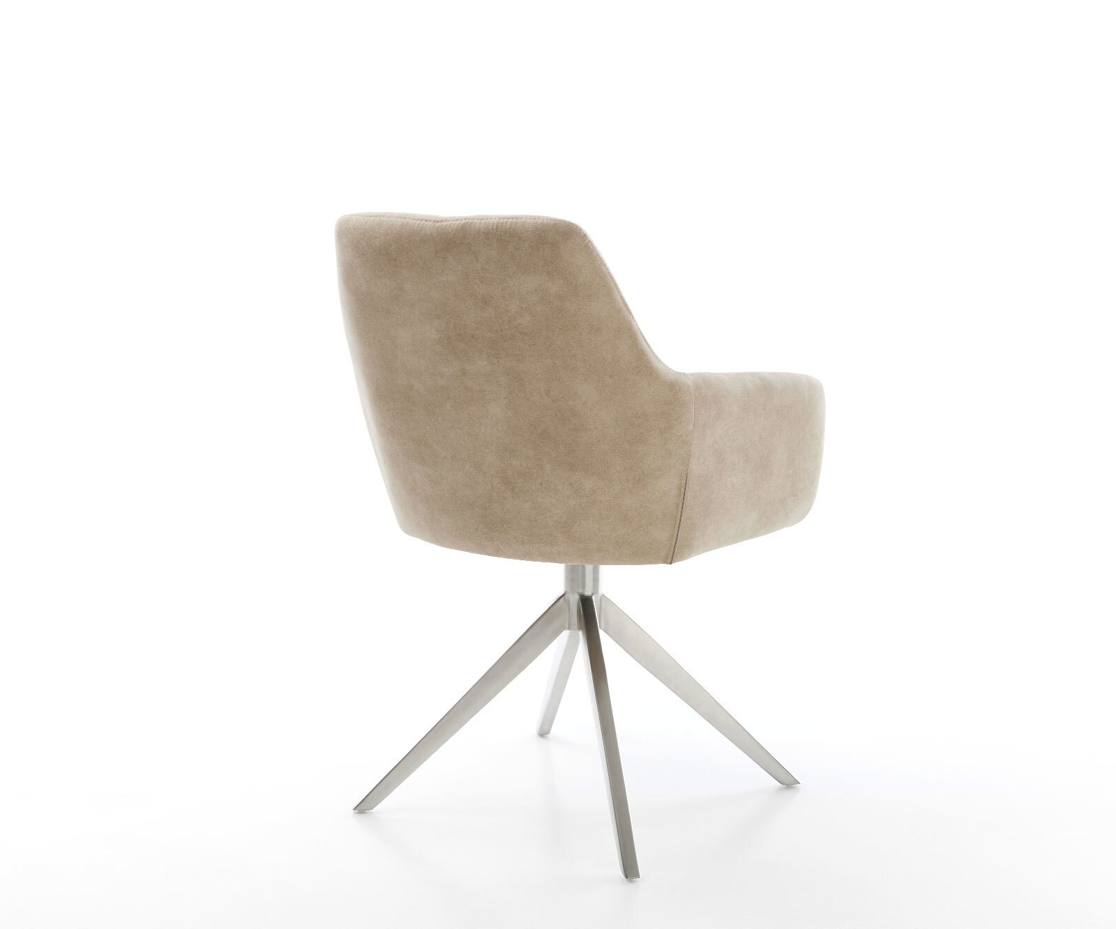 Въртящ се стол Pejo-Flex Микрофибър Бежово Vintage Кръстосана рамка широка Неръждаема стомана 360° въртене Люлееща се функция Ядро от джобни пружини 4