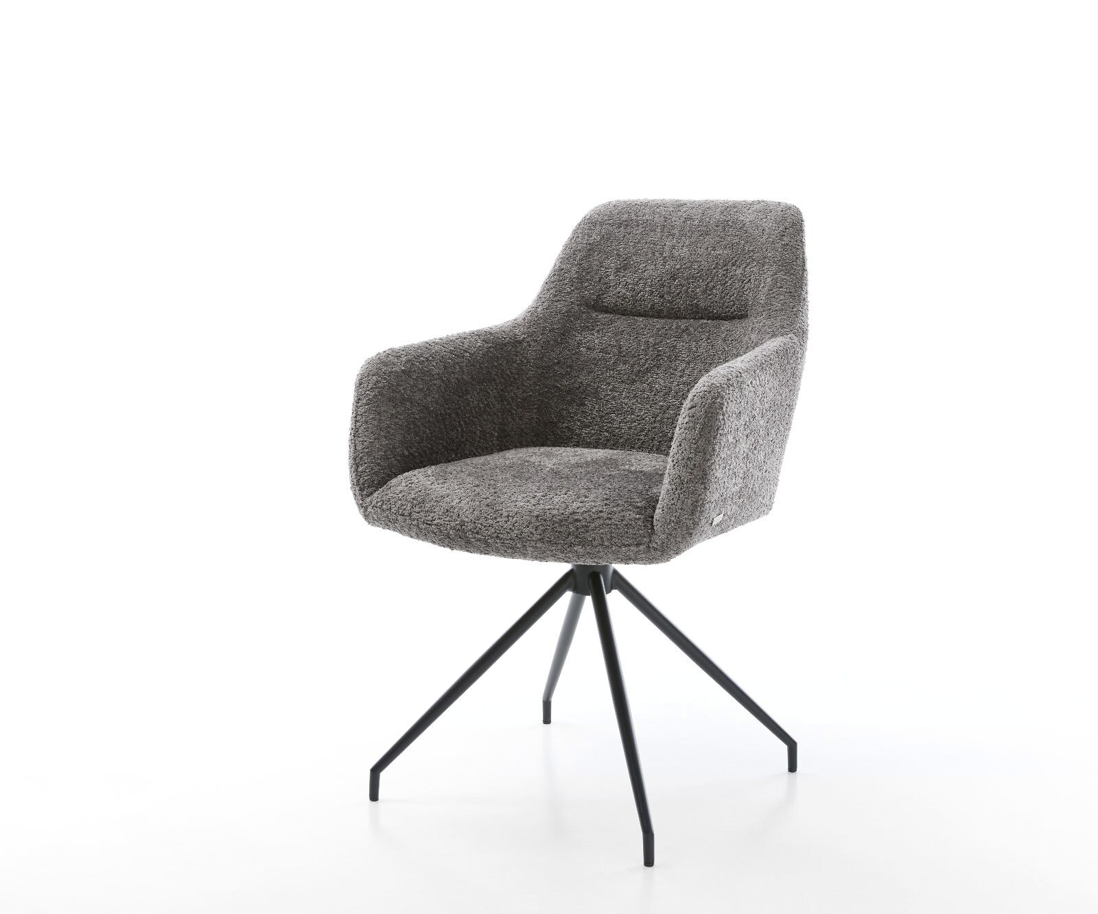 Врътящ се стол Букле Сив Конус крак кръгъл Черен 180° въртящ се Pejo-Flex 1