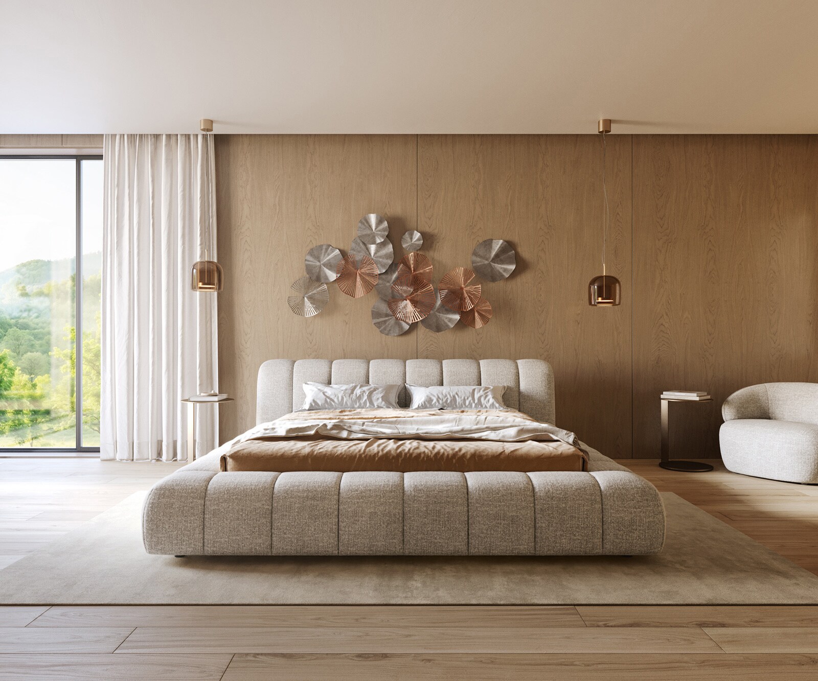 Тапицирана рамка за легло Cutio 180x200 cm тъкан Soft Beige 3