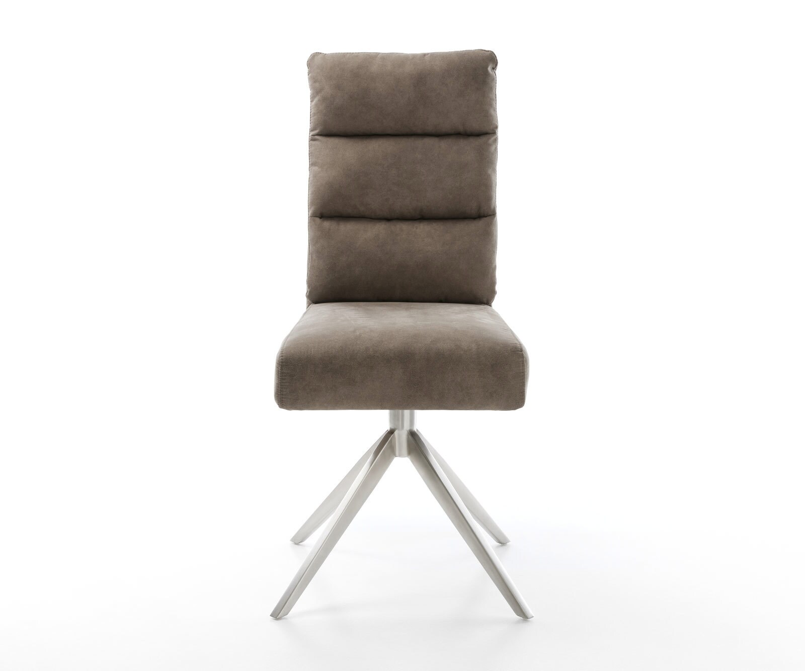 Въртящ се стол Pela-Flex микрофибър сив винтидж Кръстосана рамка от широка неръждаема стомана 360° въртене Функция люлеене Ядро от джобни пружини 1