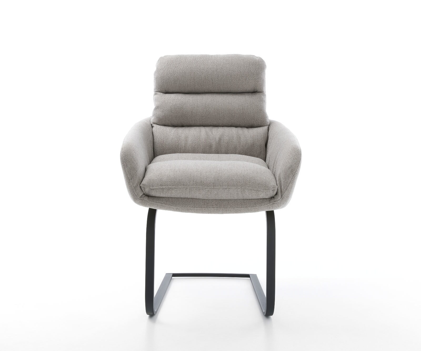 Люлеещ стол с подлакътници Ивици СветлоСив Конзолен крак плосък Черен Abelia-Flex 2