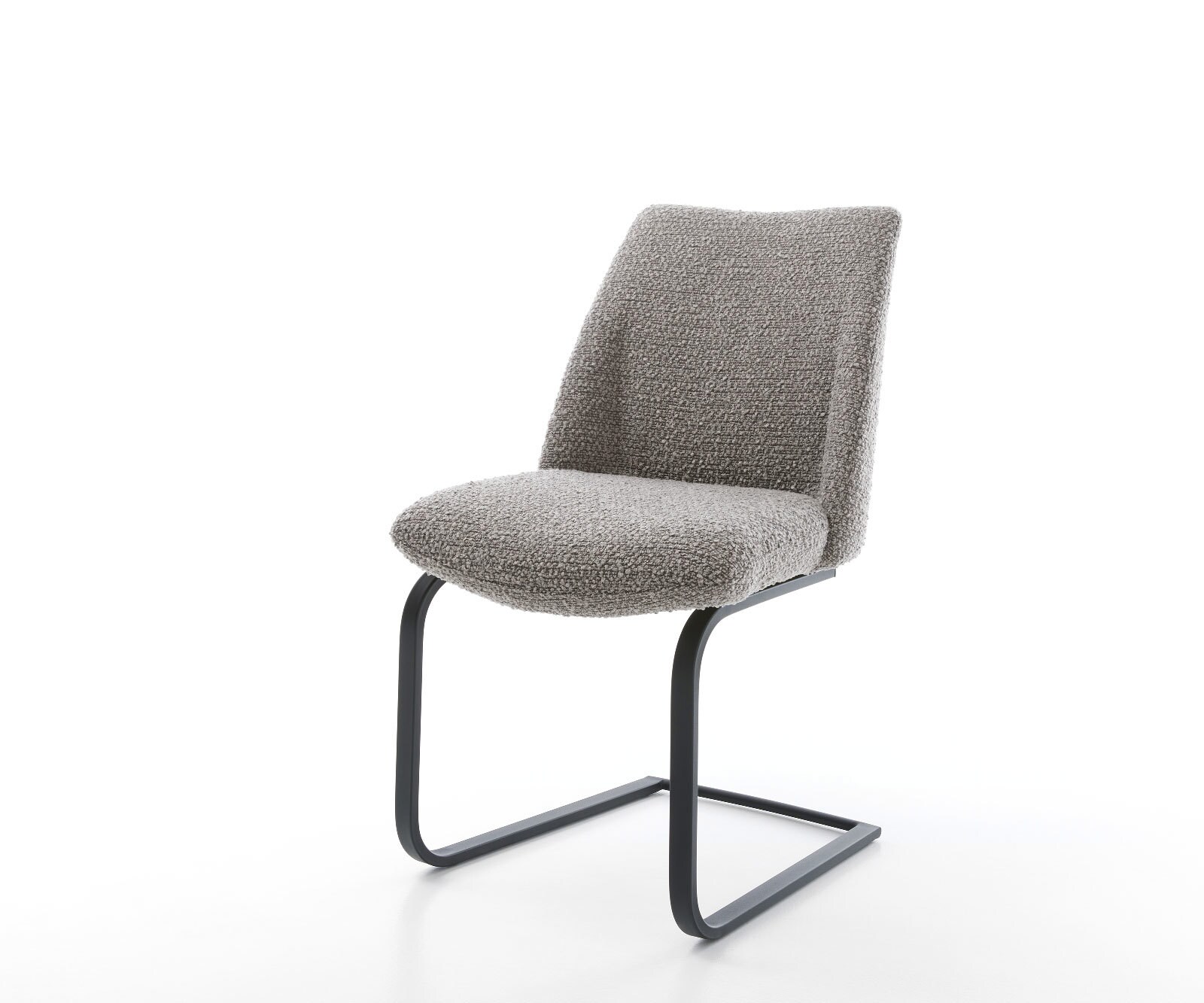 Люлеещ стол Букле Сребристо сив Конзолен крак плосък Черен Покет пружина Elso-Flex