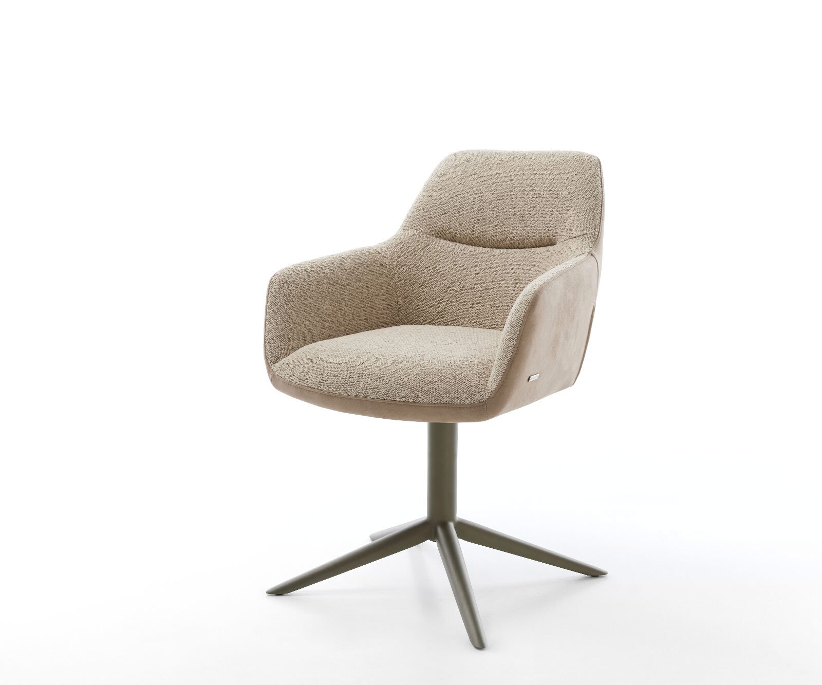 Въртящ се стол Pejo-Flex микс от материали кална основа ефект покритие титан 360° въртяща се люлееща се функция сърцевина от джобни пружини