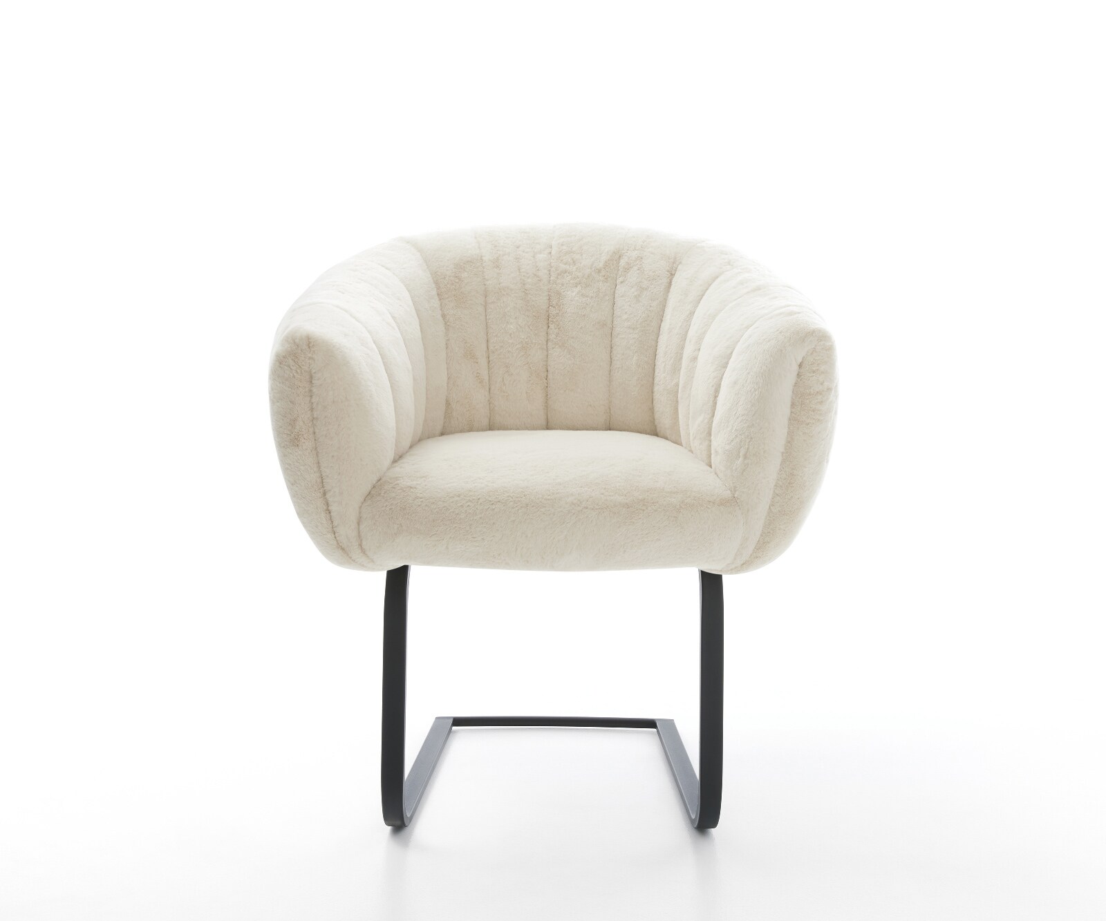 Конзолен стол Jada-Flex плюшен кремаво-бял конзолен стол плосък черен джобен пружинен център 2