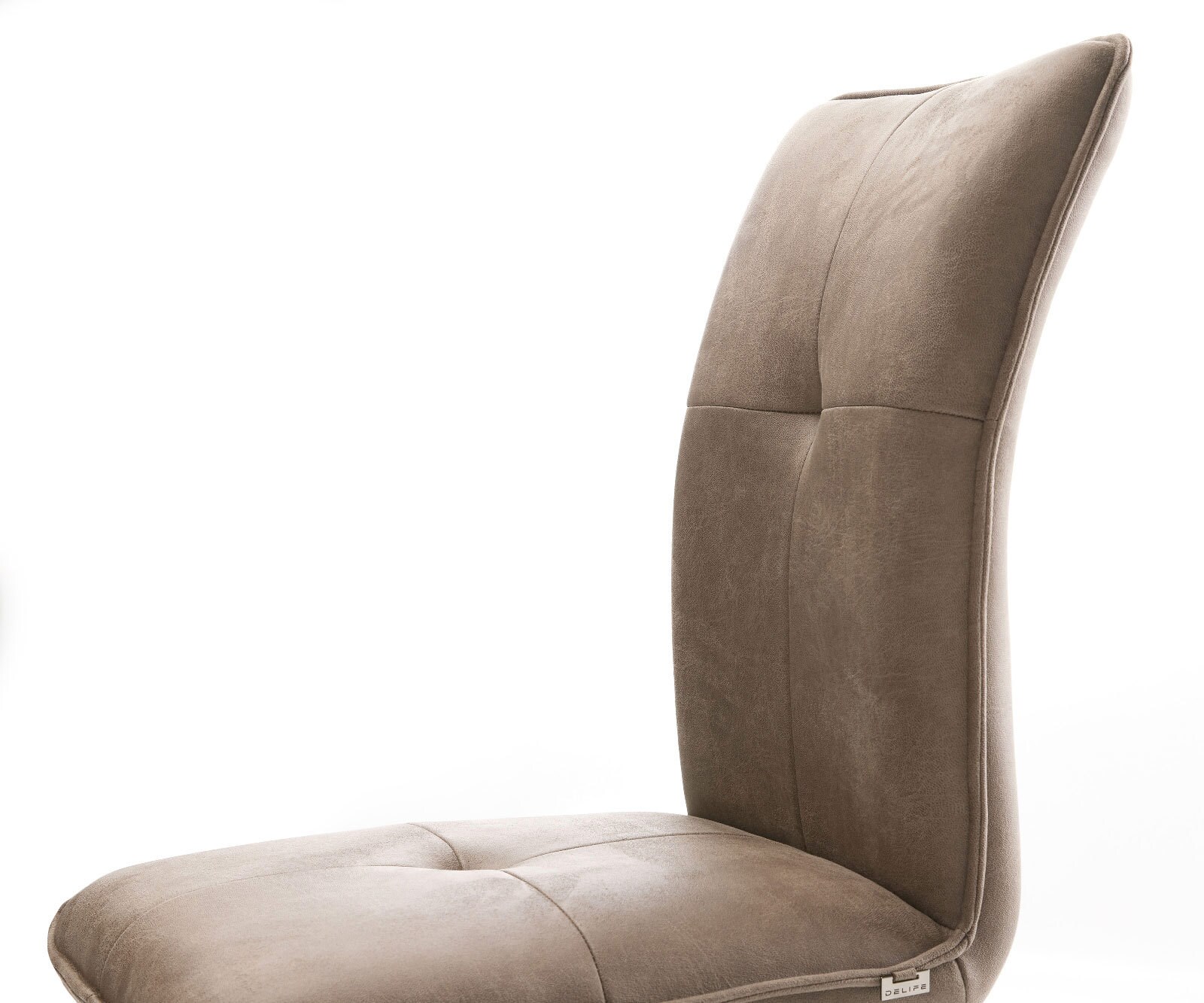 Въртящ се стол Maddy-Flex от микрофибър сив винтидж Кръстосана рамка от широка неръждаема стомана Въртене на 360° Люлееща се функция 3