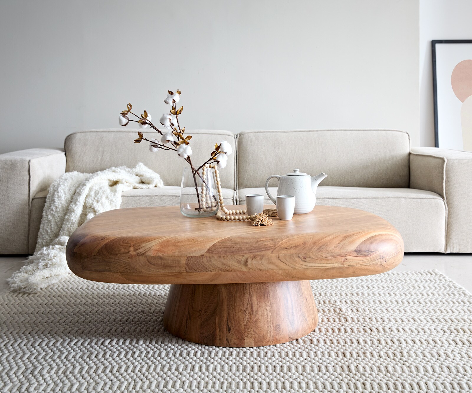 Масичка за кафе Maskat 120x90 cm естествена акация 1