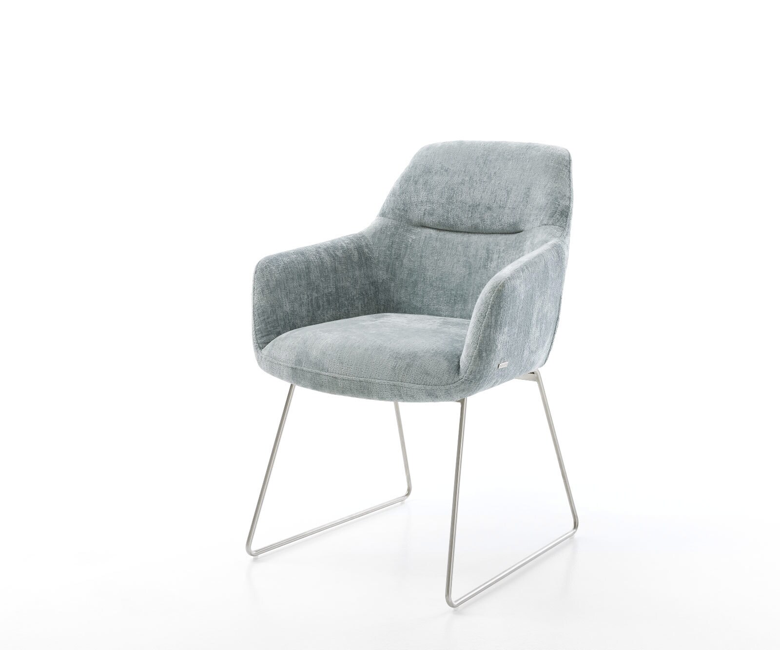 Стол Жакард Пастелено синьо Извити крака Неръждаема стомана Pejo-Flex 1