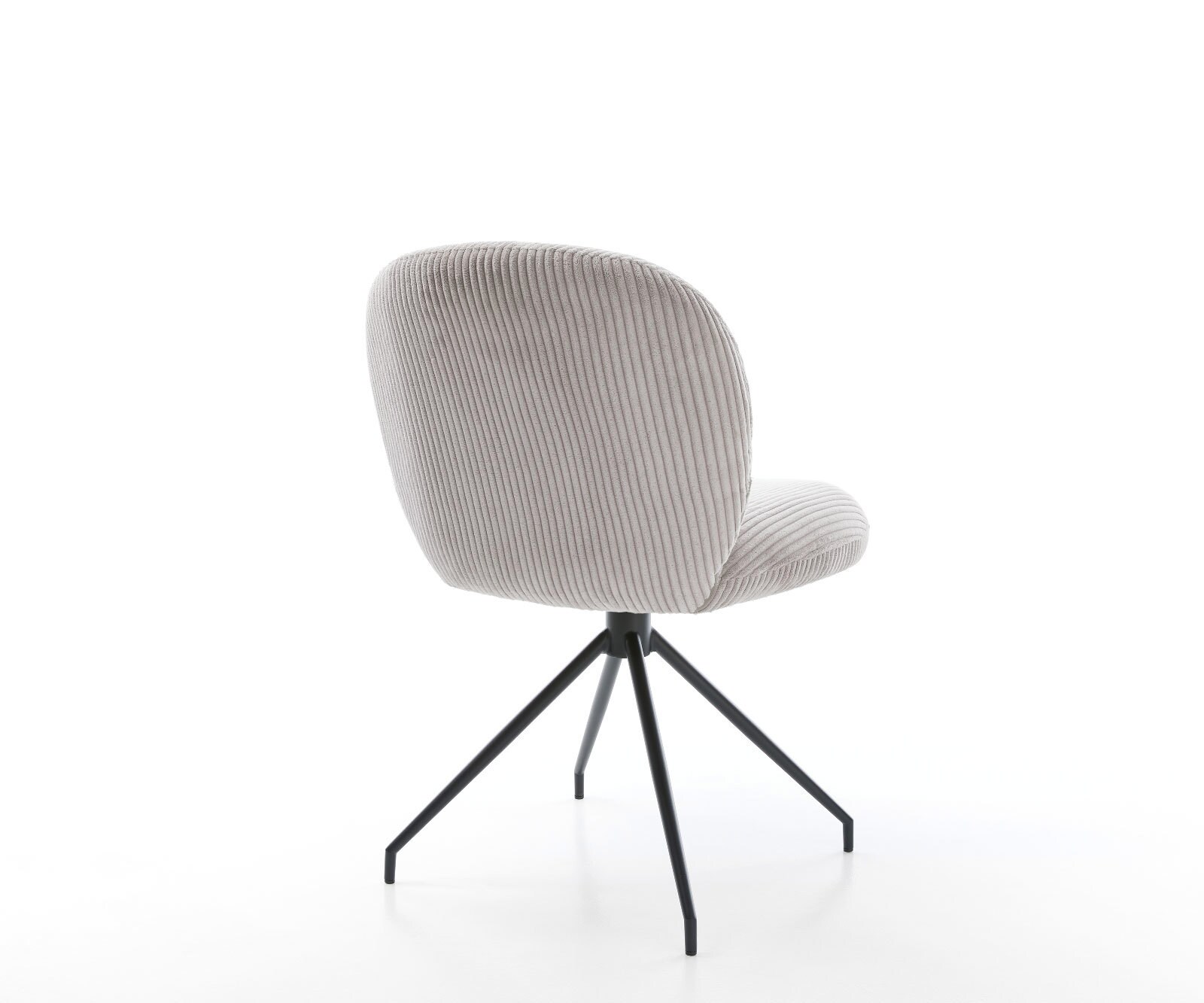 Врътящ се стол Корд СребристСив Конус крак кръгъл Черен 180° въртящ се Покет пружина Nube-Flex 5