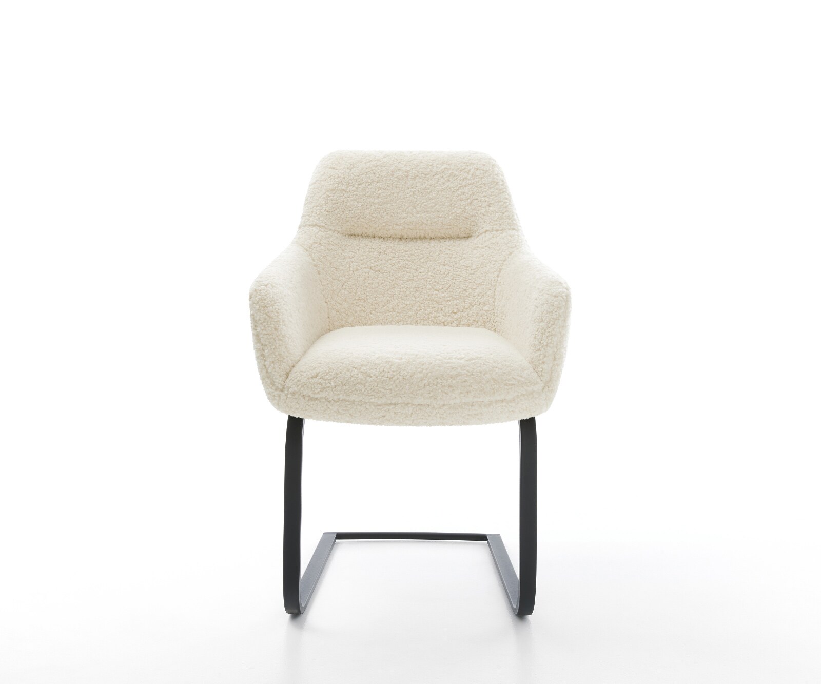 Конзолен стол Pejo-Flex teddy плат бежов конзолен плосък черен джоб пружинна сърцевина 2