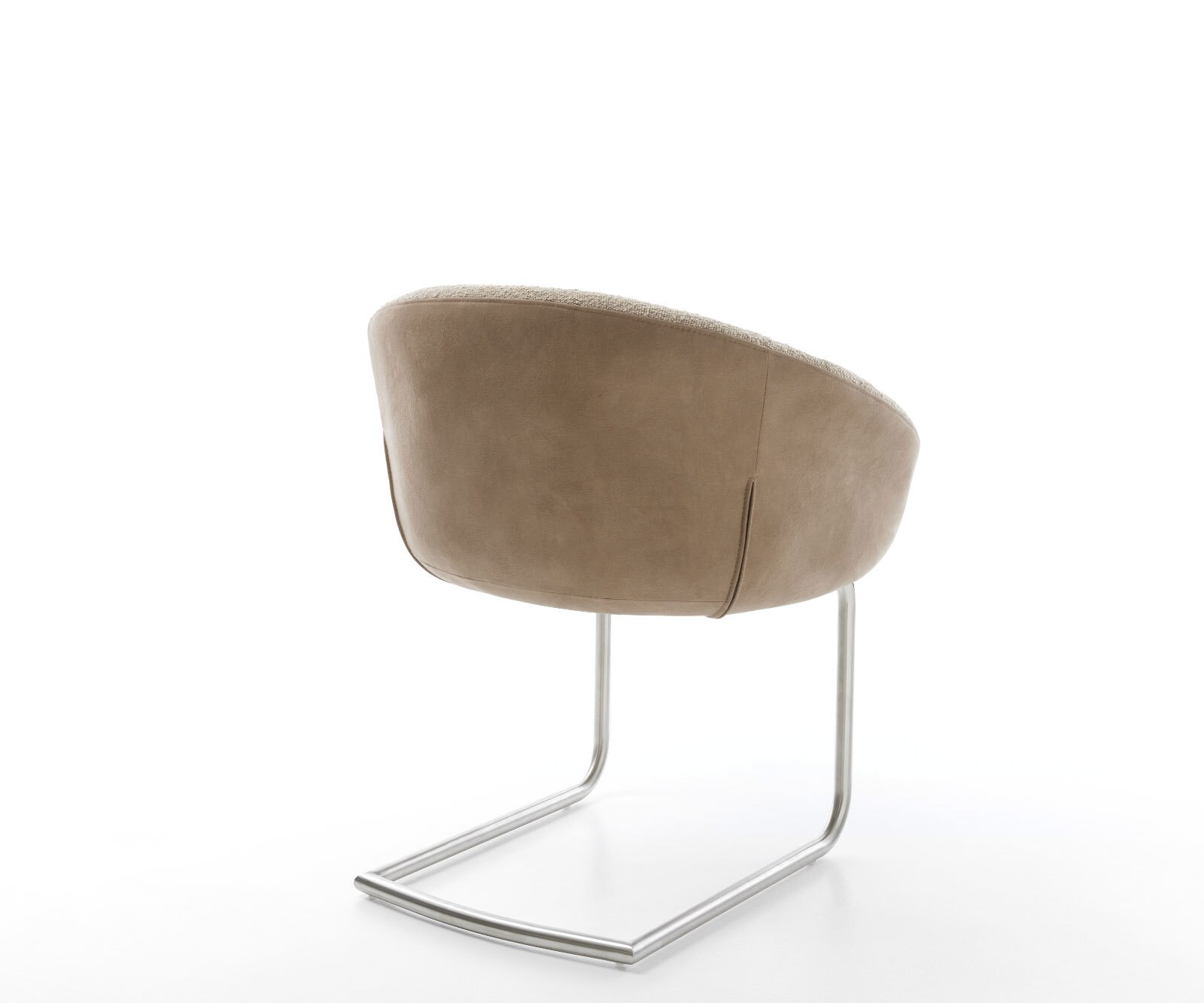 Люлеещ стол с подлакътници Микс от дамаски Сиво-Кафяв Конзолен крак кръгъл Неръждаема стомана Покет пружина Vinka-Flex 5