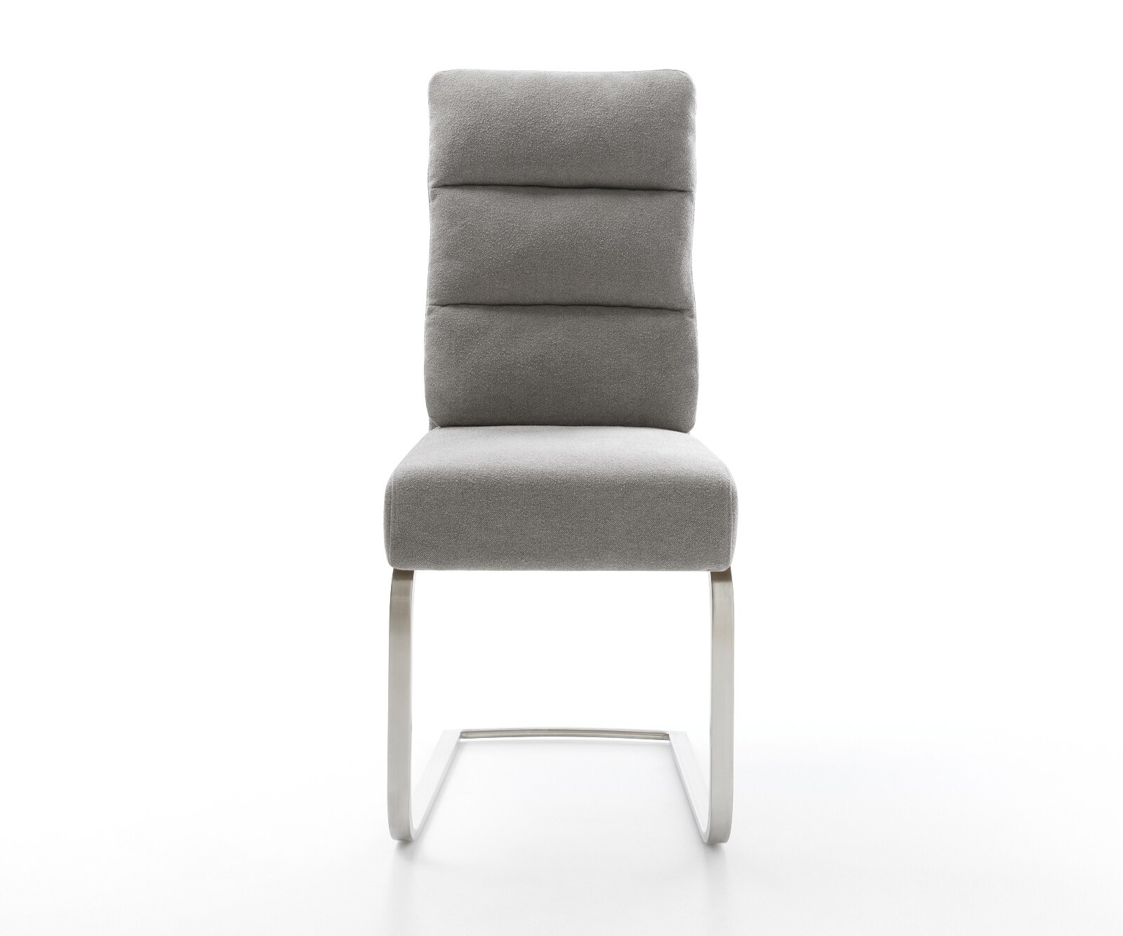 Конзолен стол Pela-Flex текстурирана тъкан меко сиво конзолен стол плоска сърцевина от джобни пружини от неръждаема стомана 2