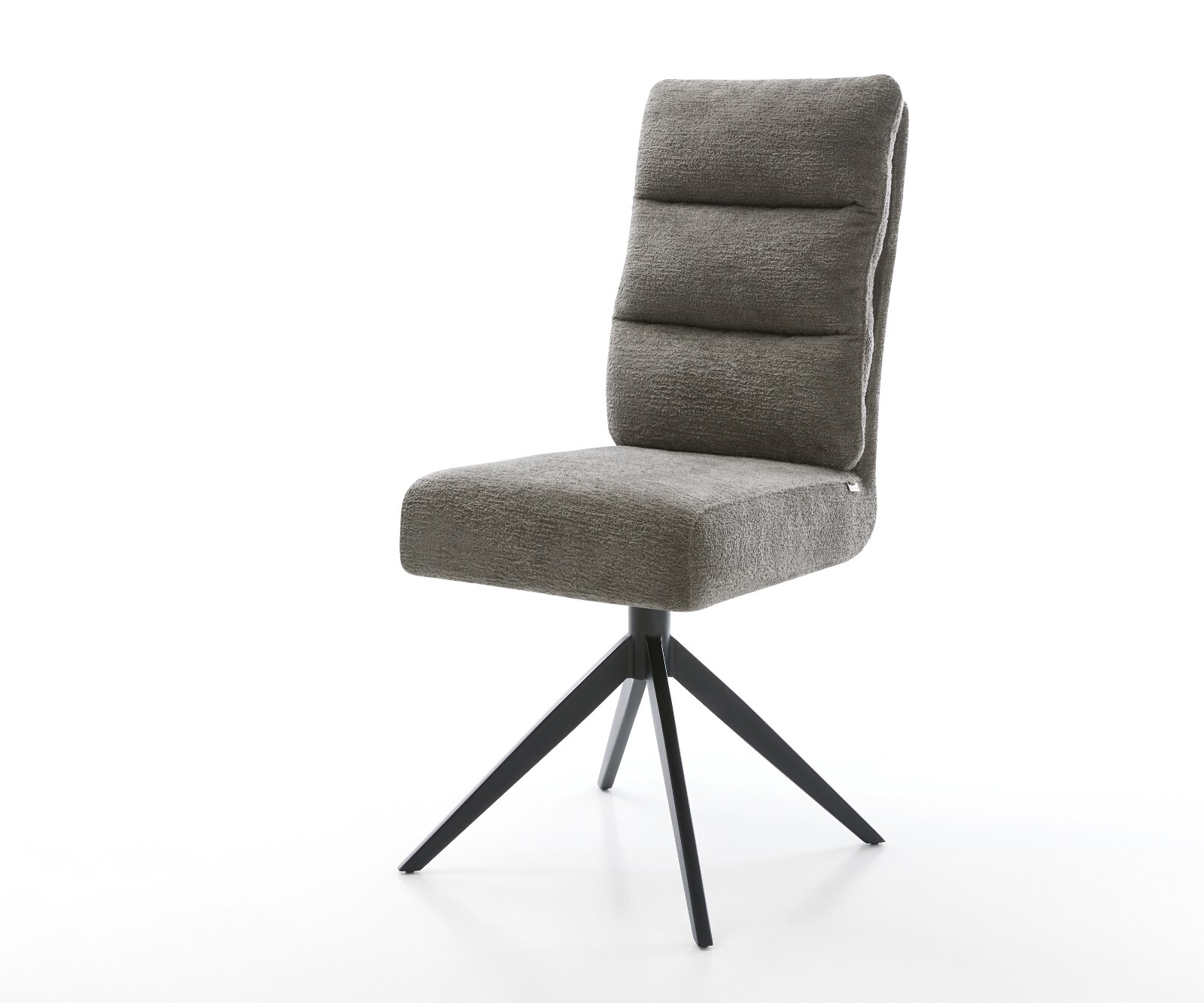 Въртящ се стол Pela-Flex Bouclé Soft Mud Кръстосана рамка широка Черно 360° въртене Люлееща се функция Ядро от джобни пружини 1