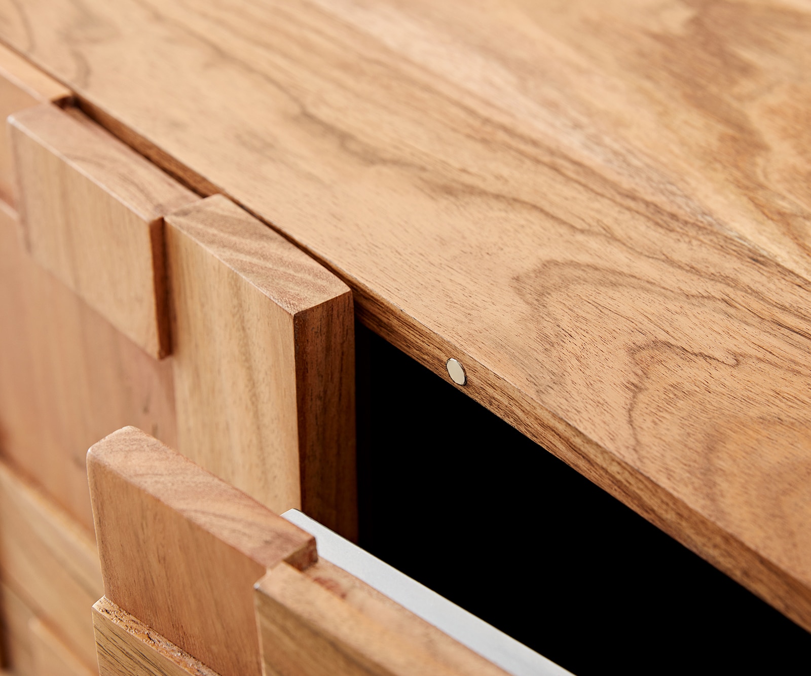 Бюфет 175 cm Акация Натурал 3 Врати винкелКрак Неръждаема стомана Puzzle 5 Бюфет 175 cm Акация Натурал 3 Врати винкелКрак Неръждаема стомана Puzzle 5