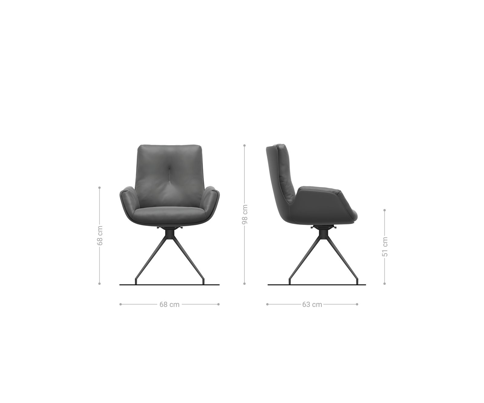 Въртящ се стол Clea-Flex материал микс кръстосана рамка конична черна 180° въртящ се 6
