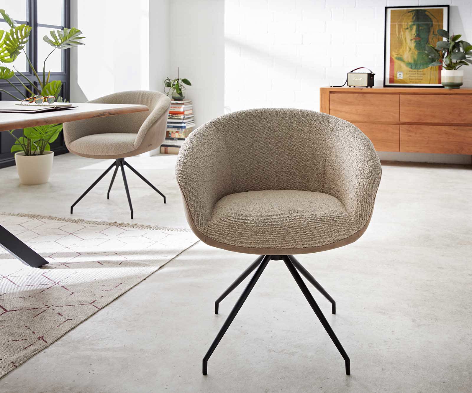 Врътящ се стол с подлакътници Комбинация от дамаски Сиво-Кафяв Конус крак кръгъл Черен 180° въртящ се Покет пружина Vinka-Flex 2 Врътящ се стол с подлакътници Комбинация от дамаски Сиво-Кафяв Конус крак кръгъл Черен 180° въртящ се Покет пружина Vinka-Flex 2