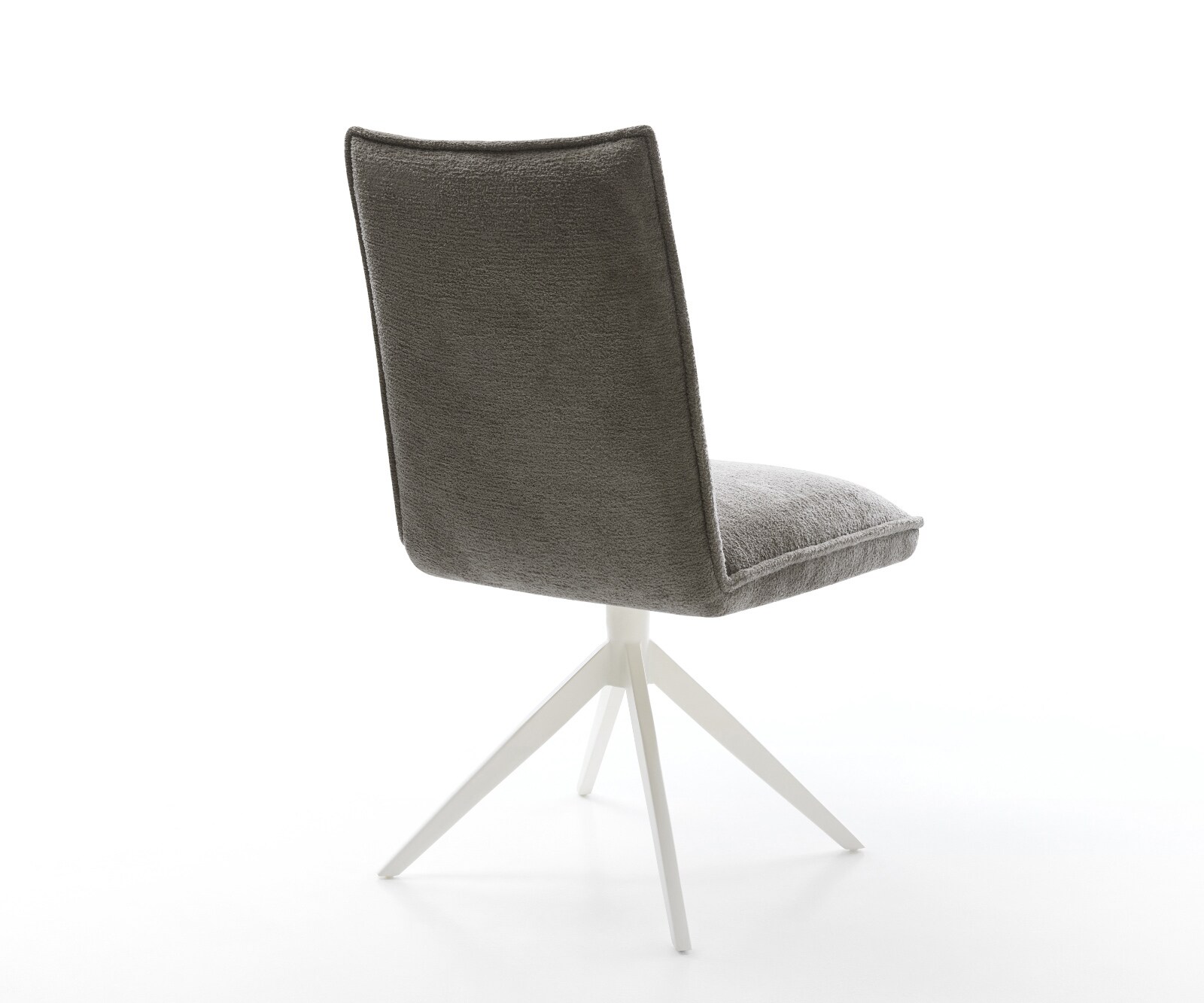 Въртящ се стол Lelio-Flex Bouclé Soft Mud Кръстосана рамка широка Бяла 360° въртене Люлееща се функция Ядро от джобни пружини 5