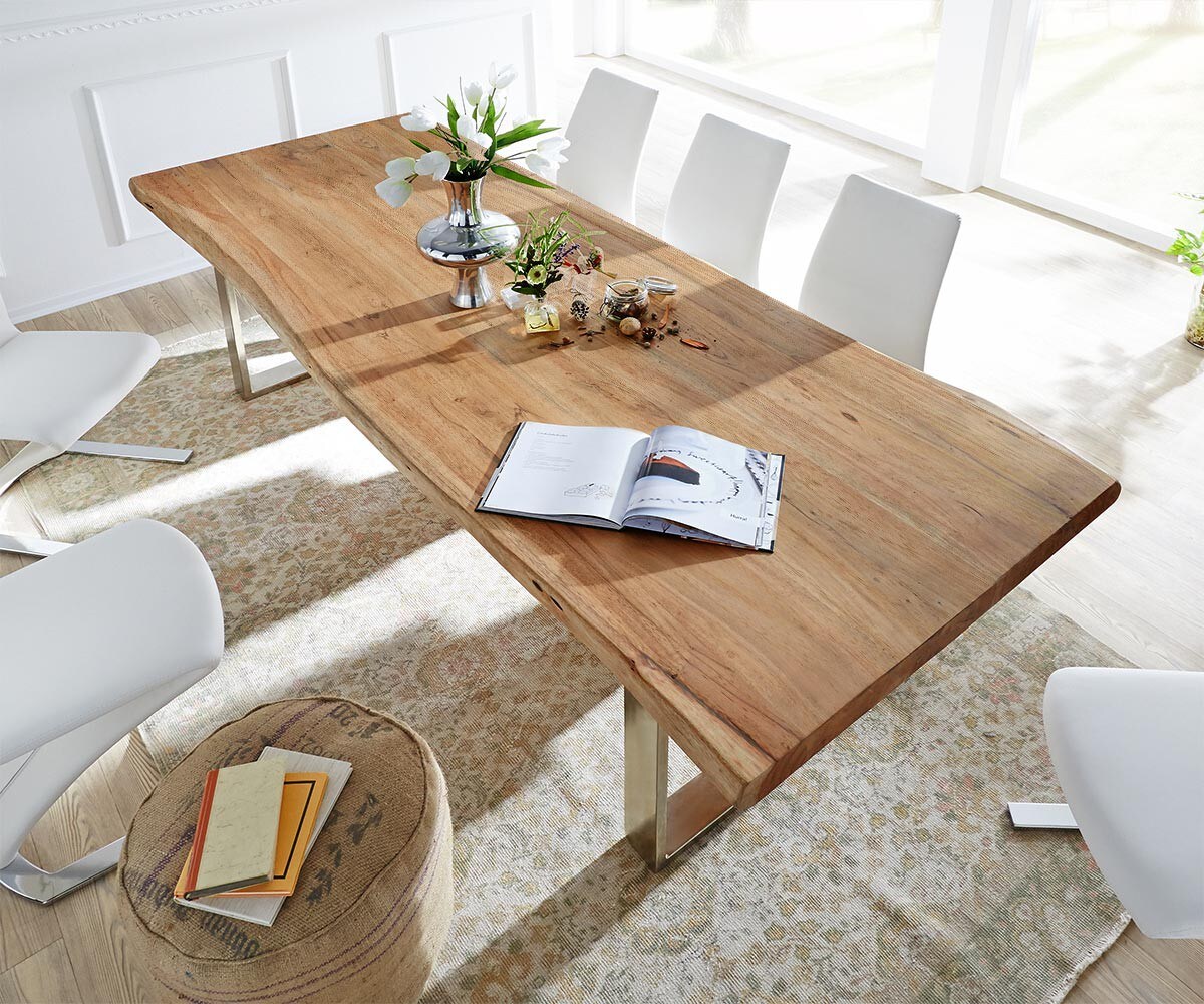 Плот за маса 300x100cm XL Акация Натурал Edge 4 Плот за маса 300x100cm XL Акация Натурал Edge 4