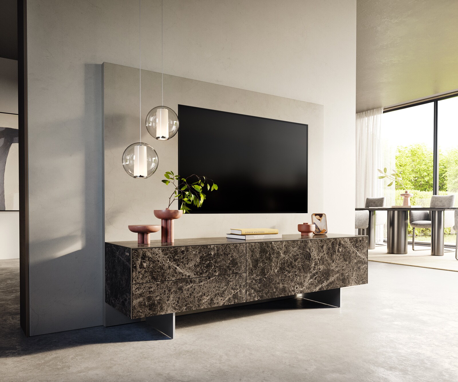 Нисък плот Cuor 180 cm керамика 1 клапа 2 чекмеджета  3