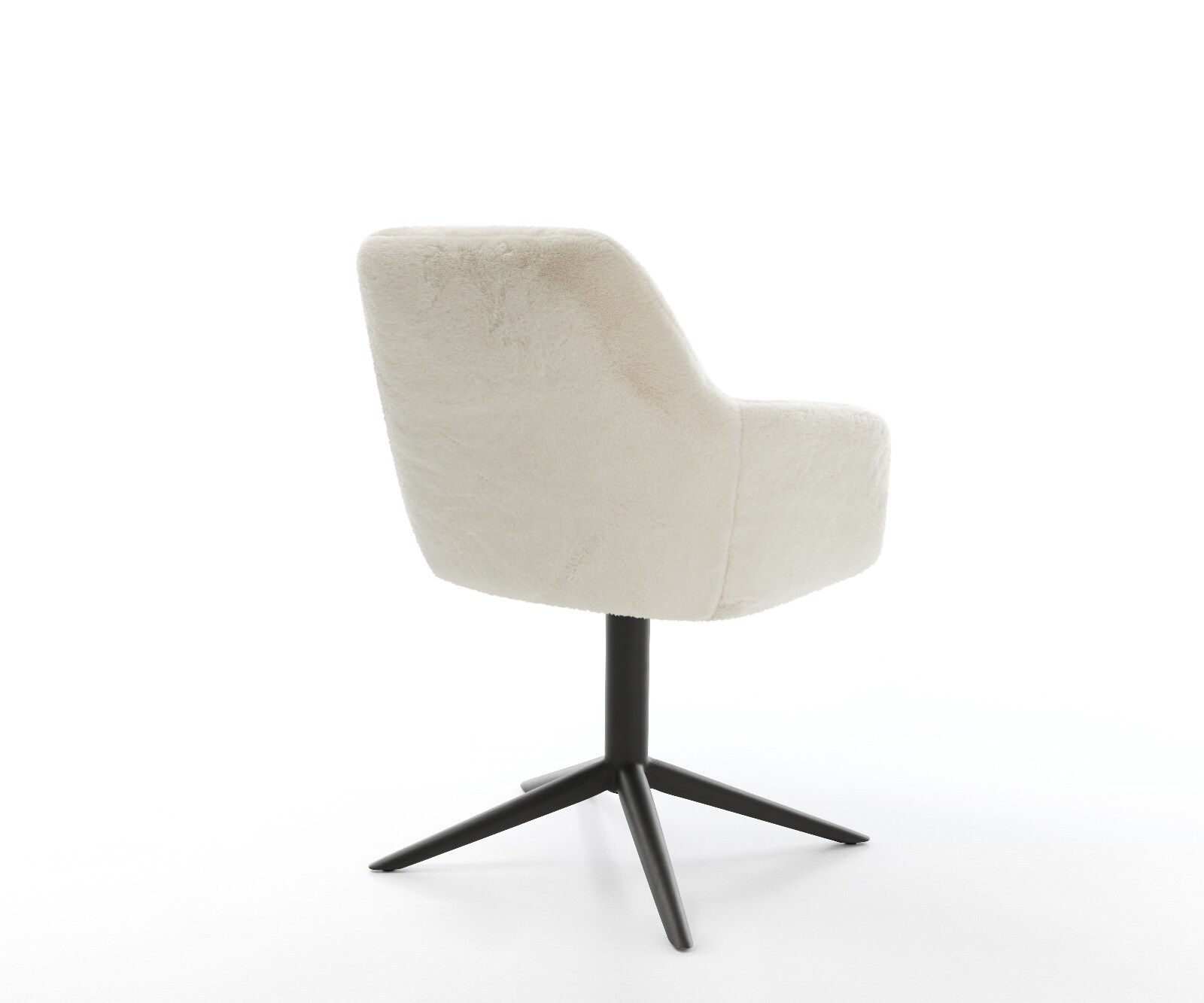 Въртящ се стол Pejo-Flex Plush крем-бяло База черно Завъртане на 360° Люлееща се функция Ядро от джобни пружини 5