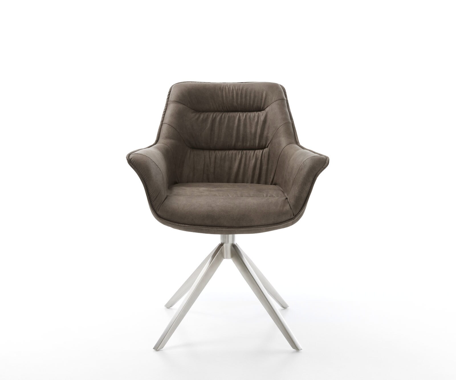 Врътящ се стол Таупе Винтидж Конус крак плосък Неръждаема стомана 360° въртящ се Kaira-Flex 2