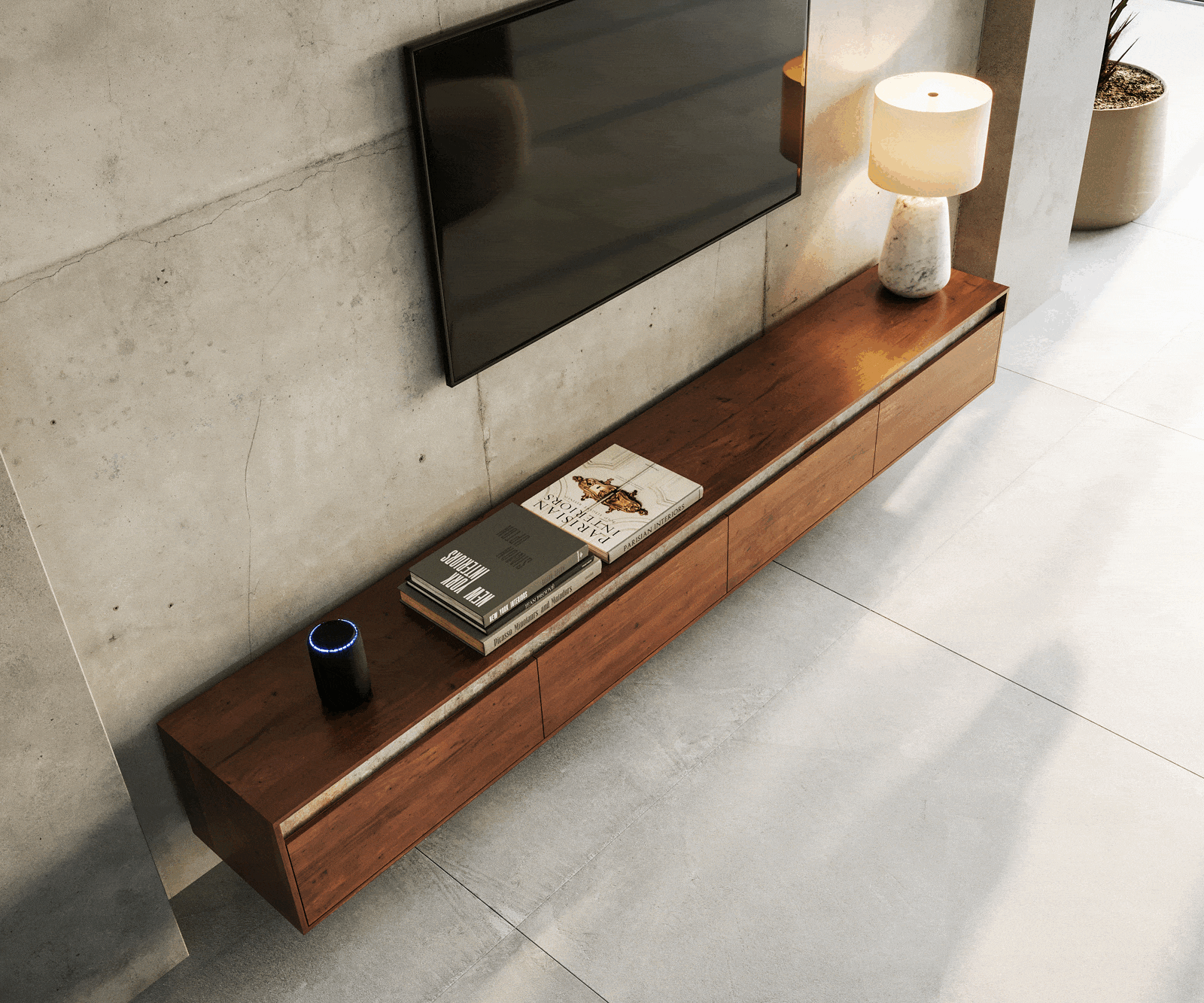 ТВ шкаф 240 cm Акация Кафяв каменен фурнир 4 Врати висящ Stonegrace 3 ТВ шкаф 240 cm Акация Кафяв каменен фурнир 4 Врати висящ Stonegrace 3