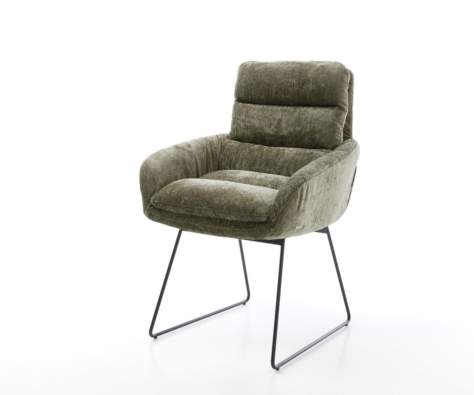 Трапезен стол с подлакътници Шенил Маслина Извити крака Черен Abelia-Flex Трапезен стол с подлакътници Шенил Маслина Извити крака Черен Abelia-Flex