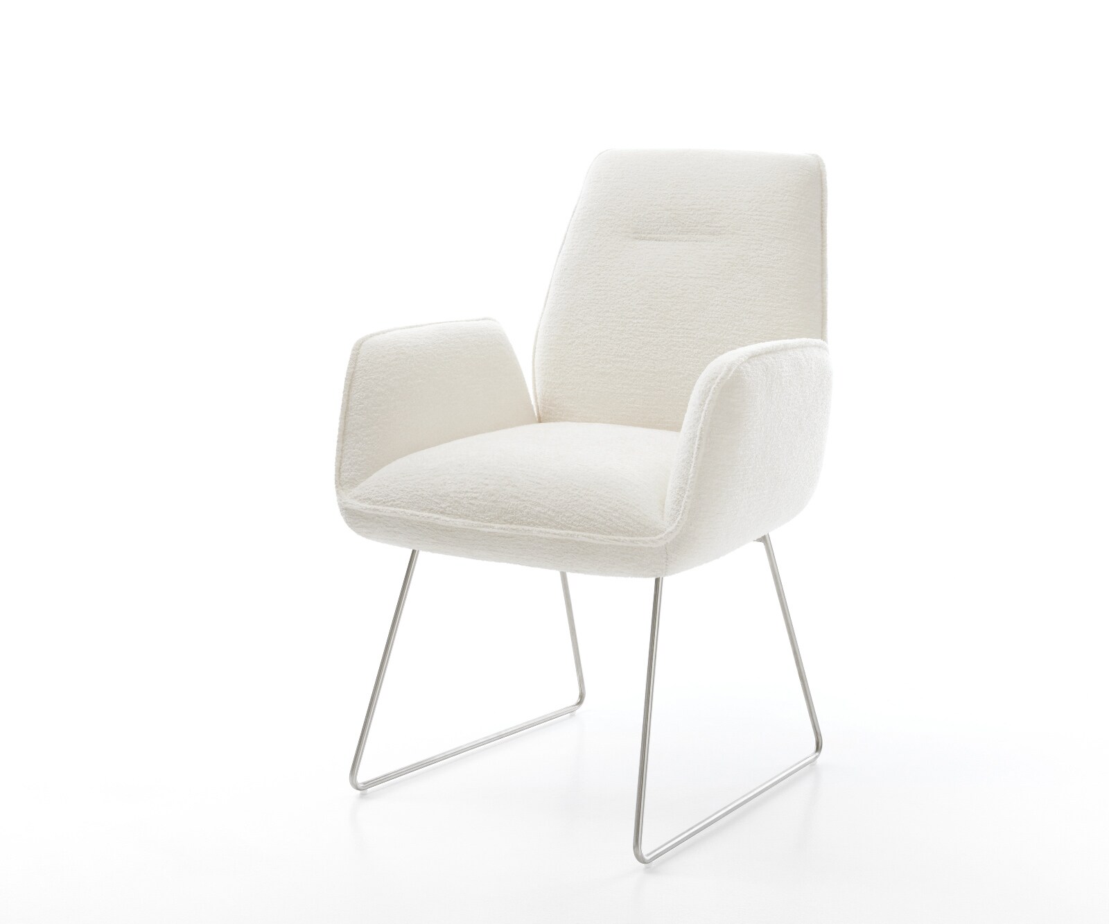 Стол за хранене Zoa-Flex Bouclé Soft Beige Основа от неръждаема стомана с джобни пружини 1