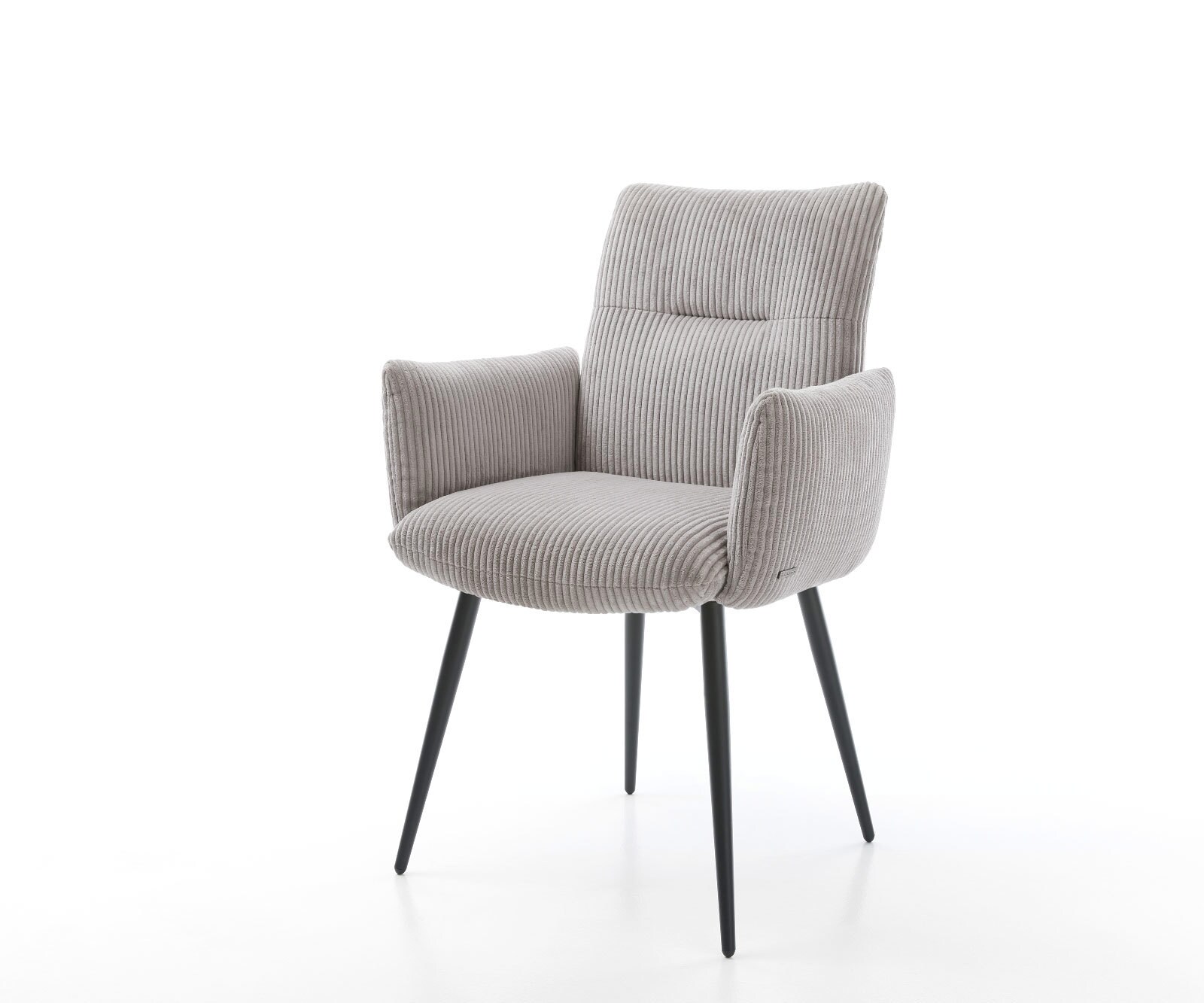 Стол Корд Сребристосив 4-крака Прави Черни Покет пружина Jova-Flex 1